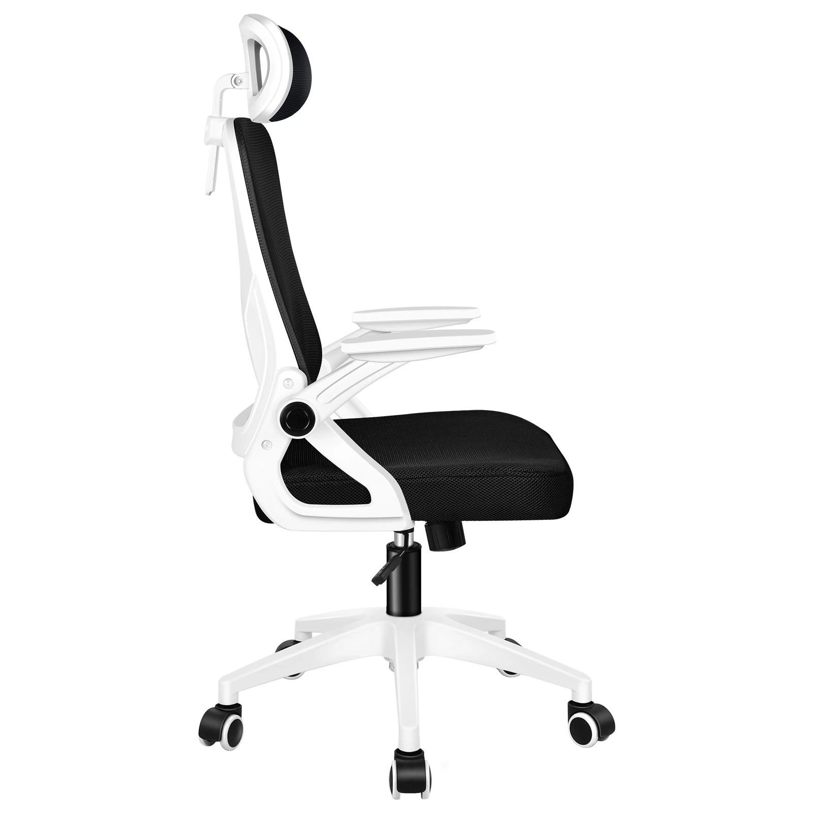 3 Alfordson Mesh Office Chair Executive Fabric Seat Tilt Gaming Racing Computer - White, 3 of 10