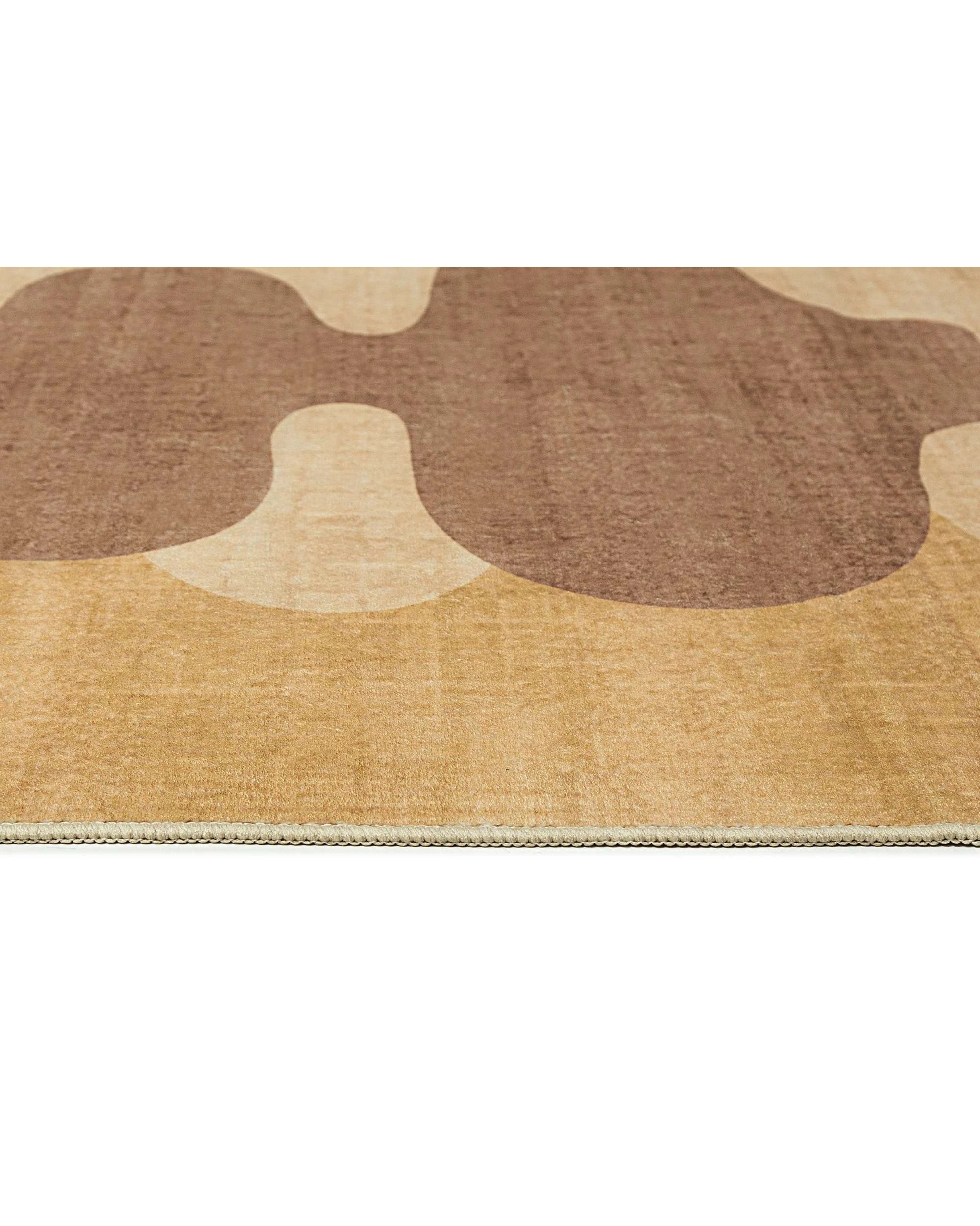 6 Loopsie Pomar Printed Mustard Washable Rug-370cm x 270cm - Brown, 6 of 9