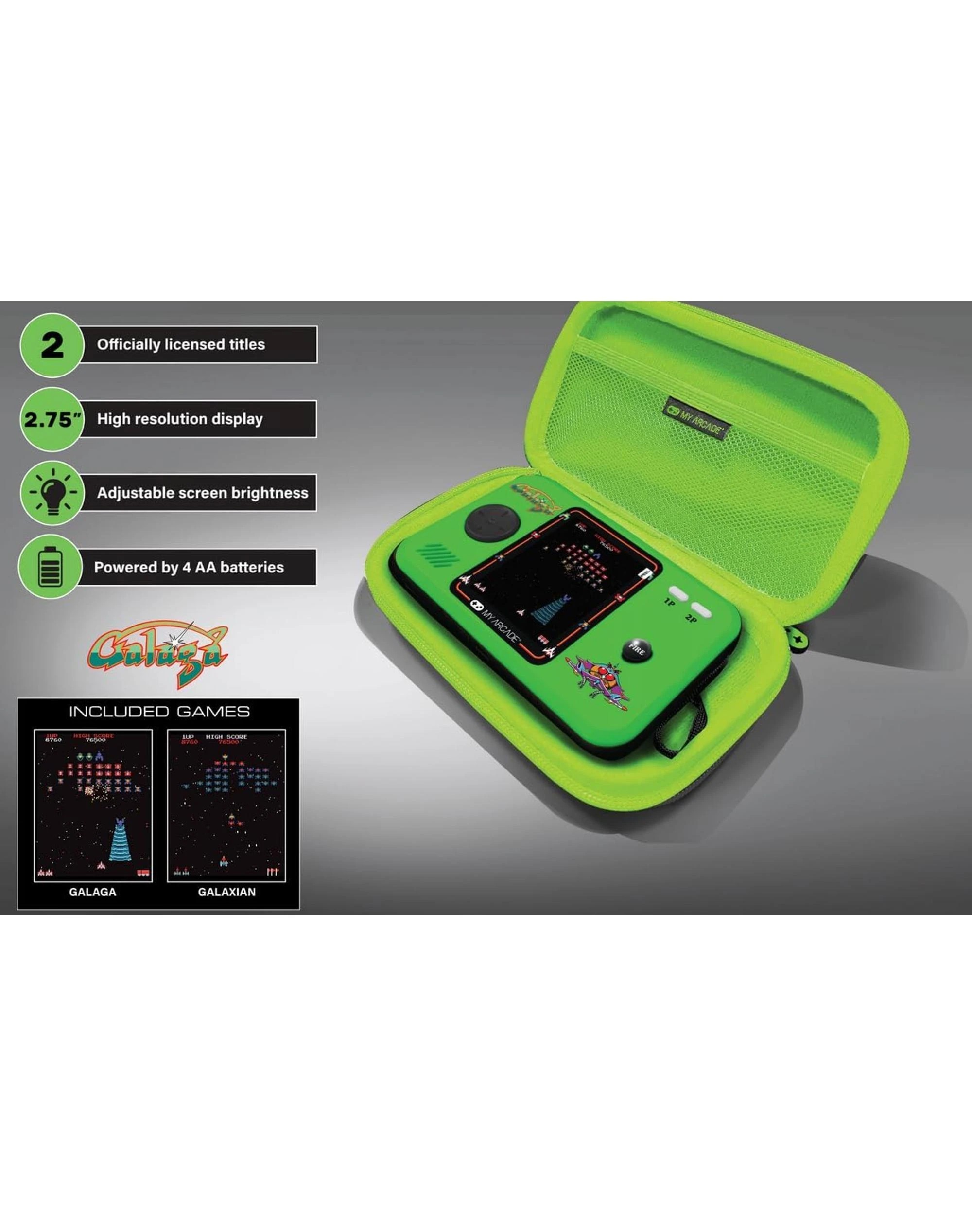 8 My Arcade Galaga Pocket Player Pro + Travel Case, 8 of 8