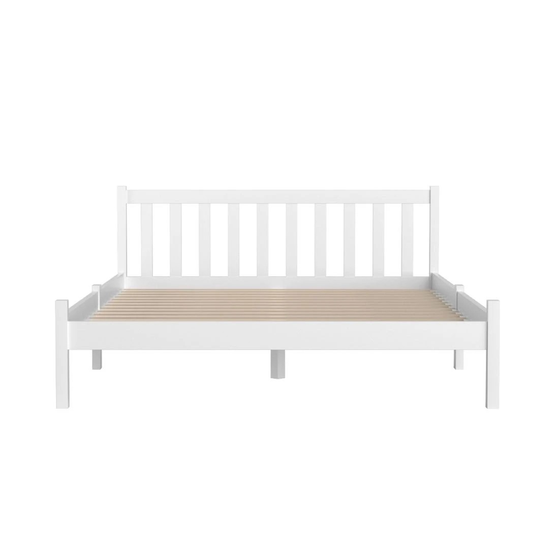 3 Artiss Bed Frame Double Size Wooden  SOFIE - White, 3 of 10