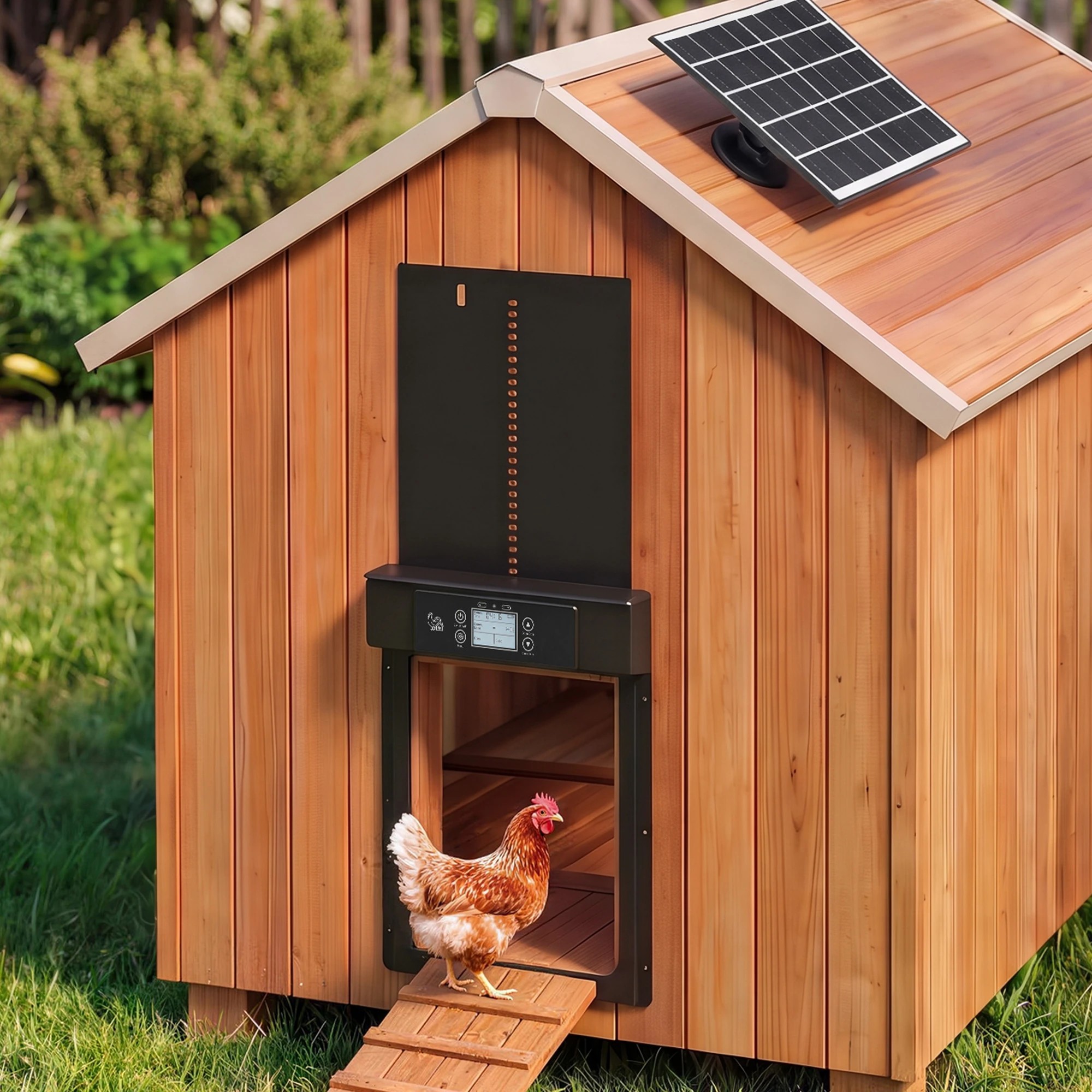 10 Giantz Automatic Chicken Coop Door 37cm Solar Powered Smart App Control- Black, 10 of 10