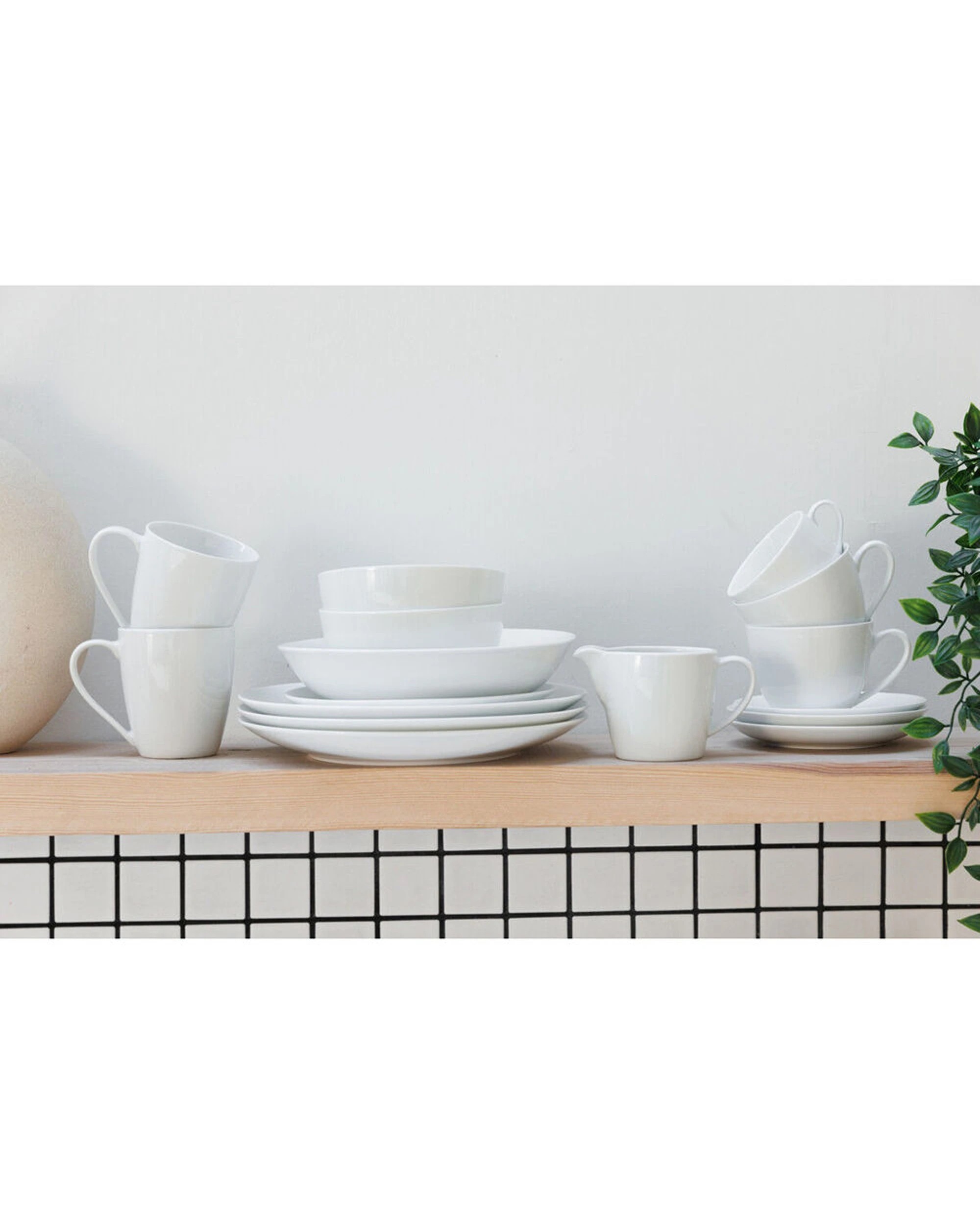 2 Mikasa Chalk 4pc Kitchen Porcelain Mug Set 380ml Minimalist Everyday Use - White, 2 of 5