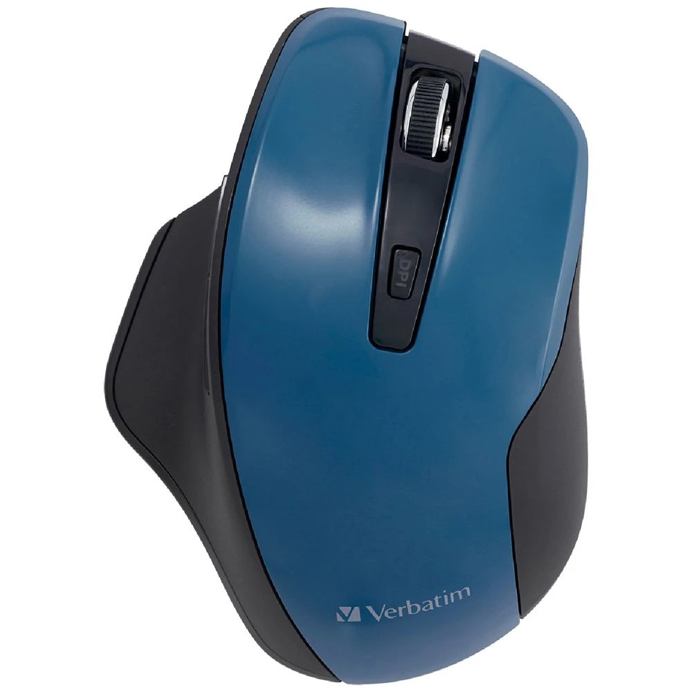 1 Verbatim Silent Ergonomic Wireless Mouse Blue, 1 of 4