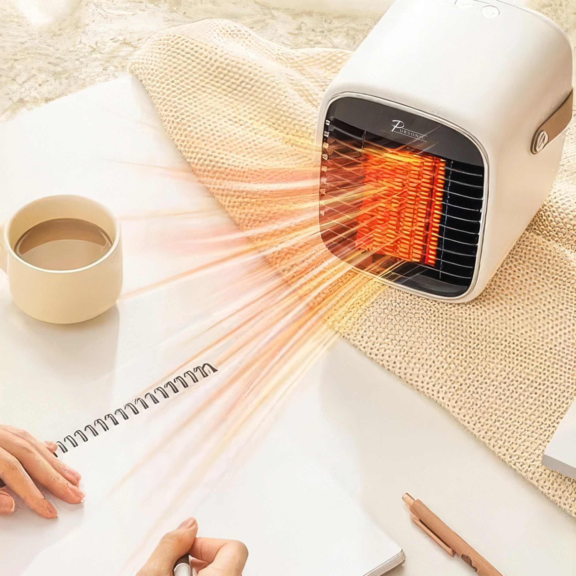2 Pursonic Compact Ceramic Heater - White, 2 of 4