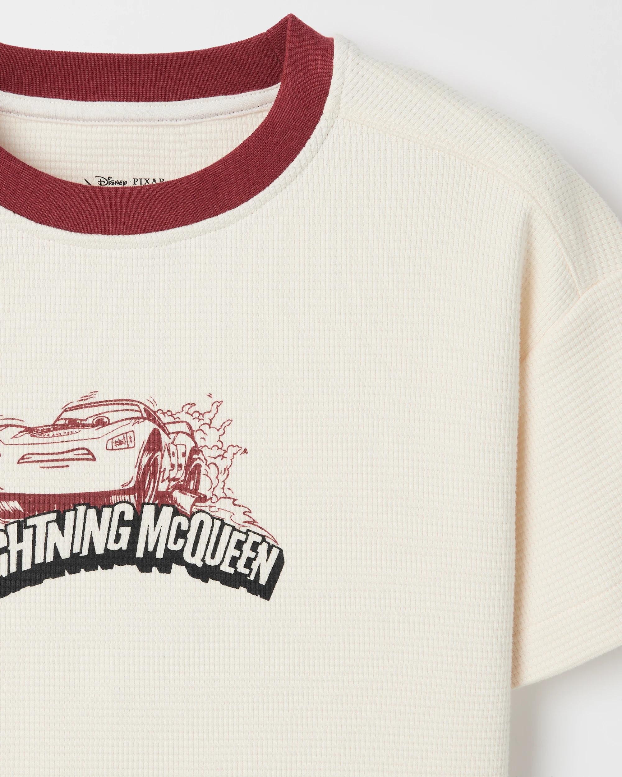 5 Disney Pixar Cars Australian Cotton Waffle T-Shirt CREAM, 5 of 7