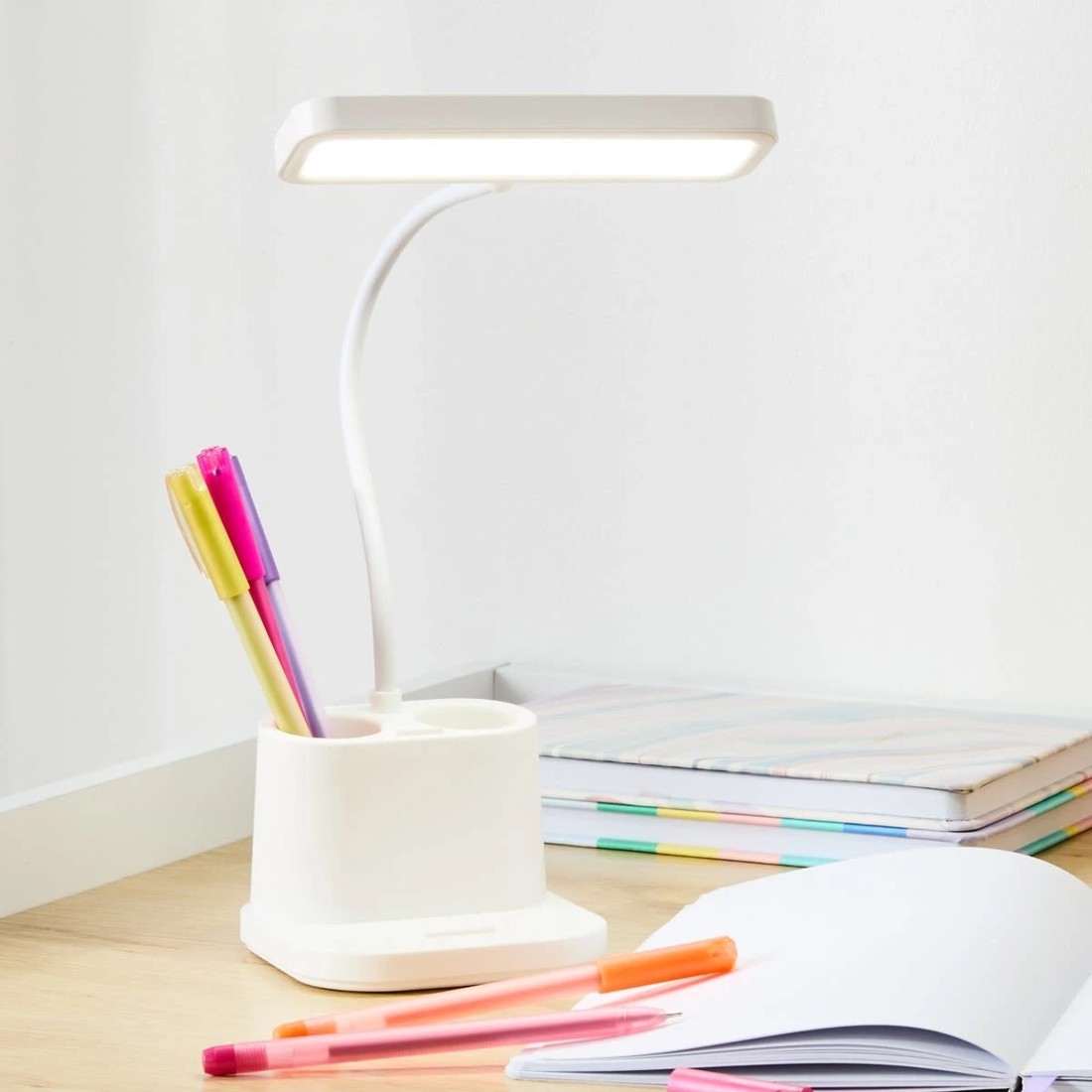 7 Rechargeable Desk Lamp Caddy - White, 7 of 7