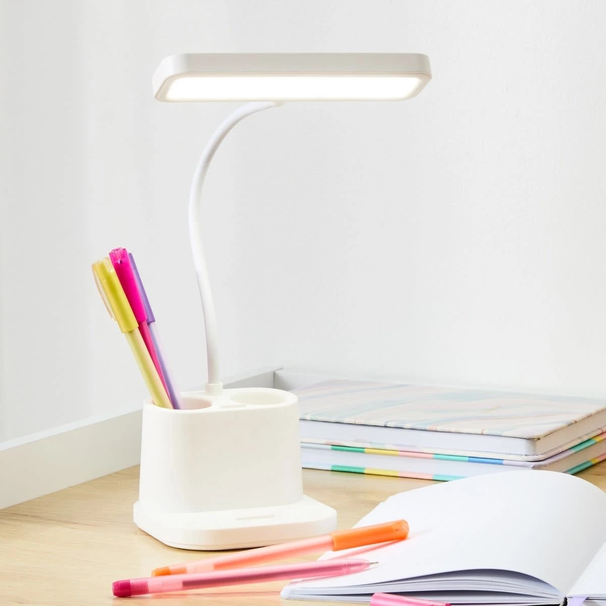 7 Rechargeable Desk Lamp Caddy - White, 7 of 7