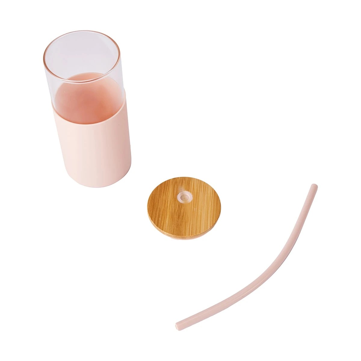 3 Pink Bamboo Lid Smoothie Jar, 3 of 4