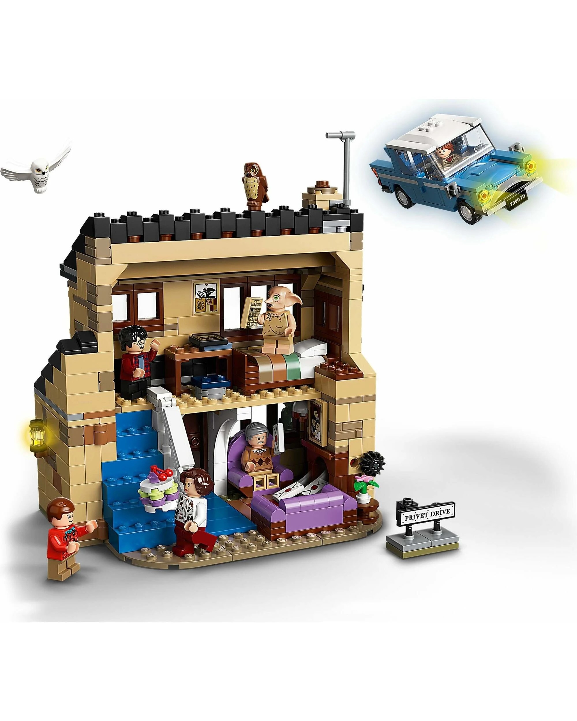 4 LEGO 75968 Harry Potter 4 Privet Drive House Ford Anglia Dobby Dursley Family, 4 of 5