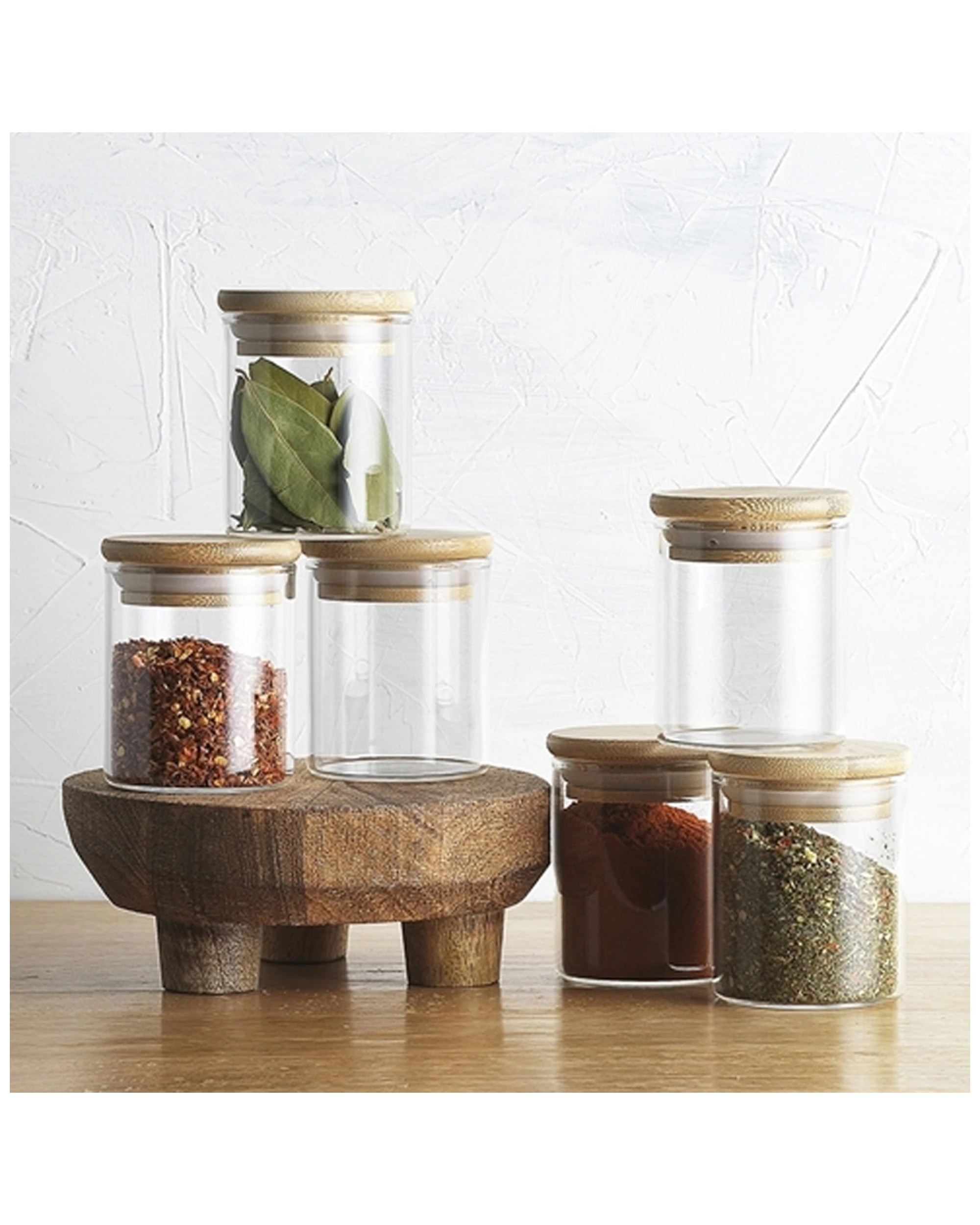 3 6pc Ecology Pantry 7.5cm Round Spice Jar Container Storage Set W/ Bamboo Lid - Natural, 3 of 3
