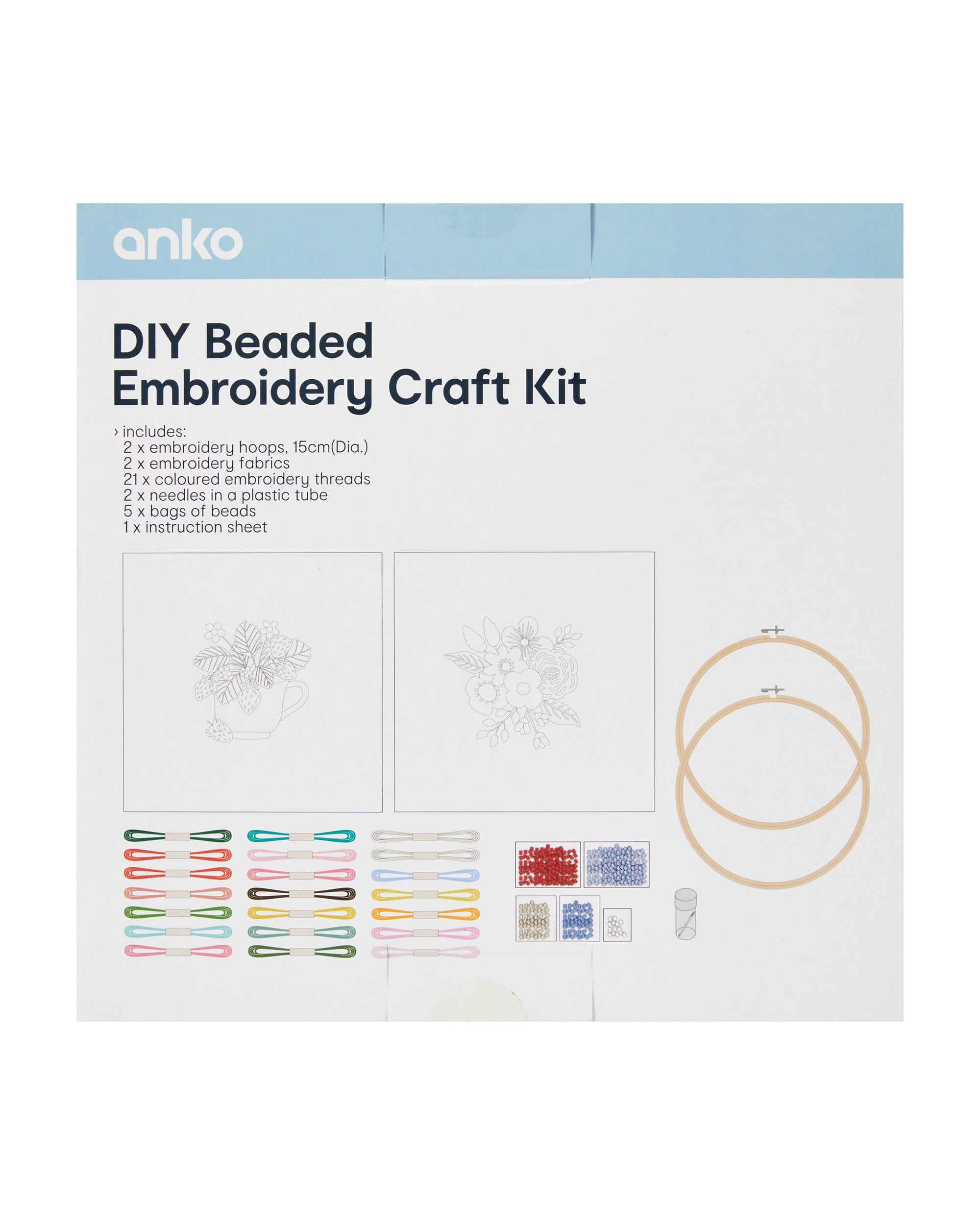 3 DIY Beaded Embroidery Craft Kit, 3 of 3