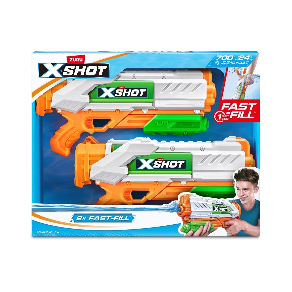 1 Zuru X-SHOT Fast-Fill Double Water Blaster, 1 of 9