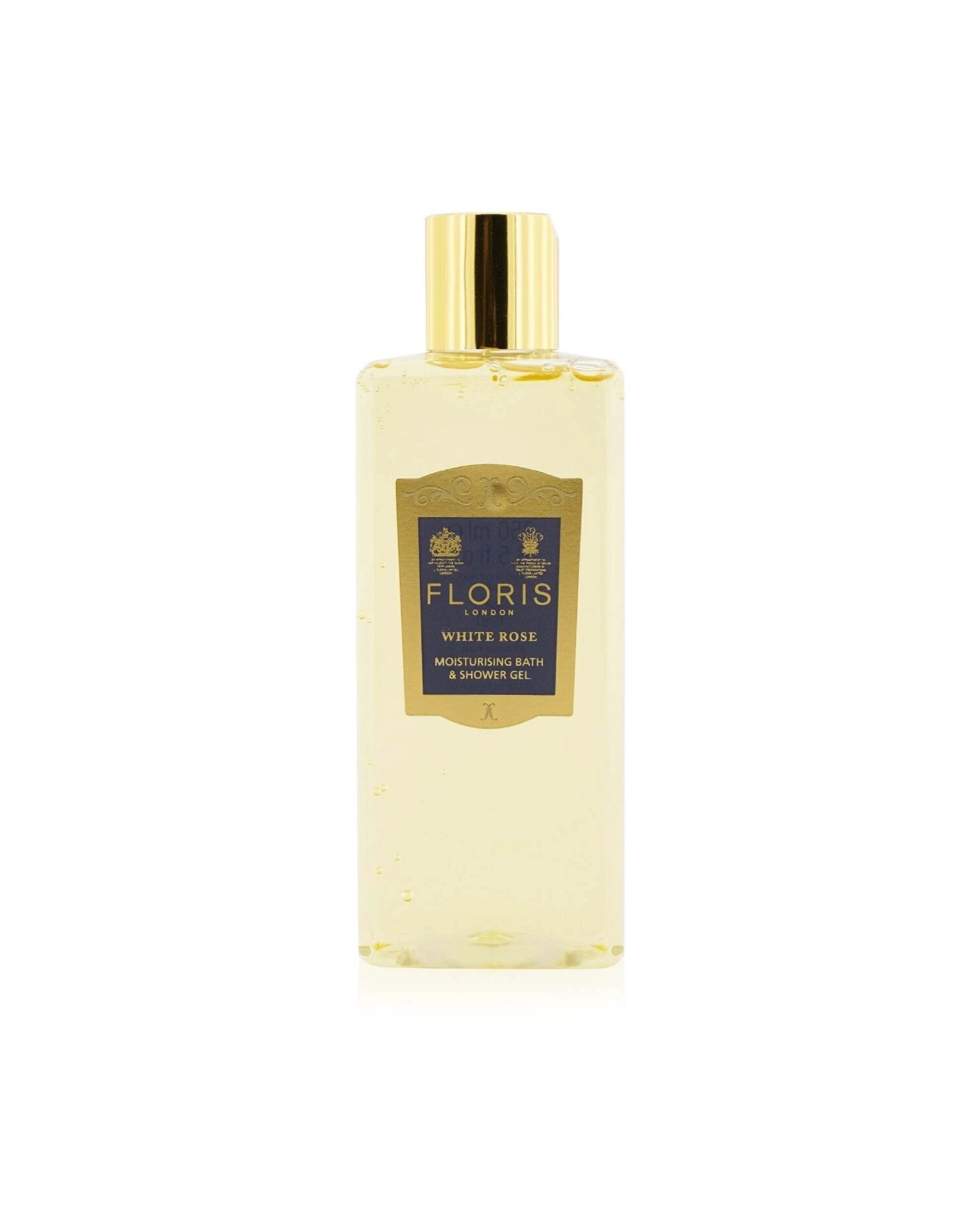 1 Floris White Rose Moisturising Bath & Shower Gel 250ml/8.5oz, 1 of 3