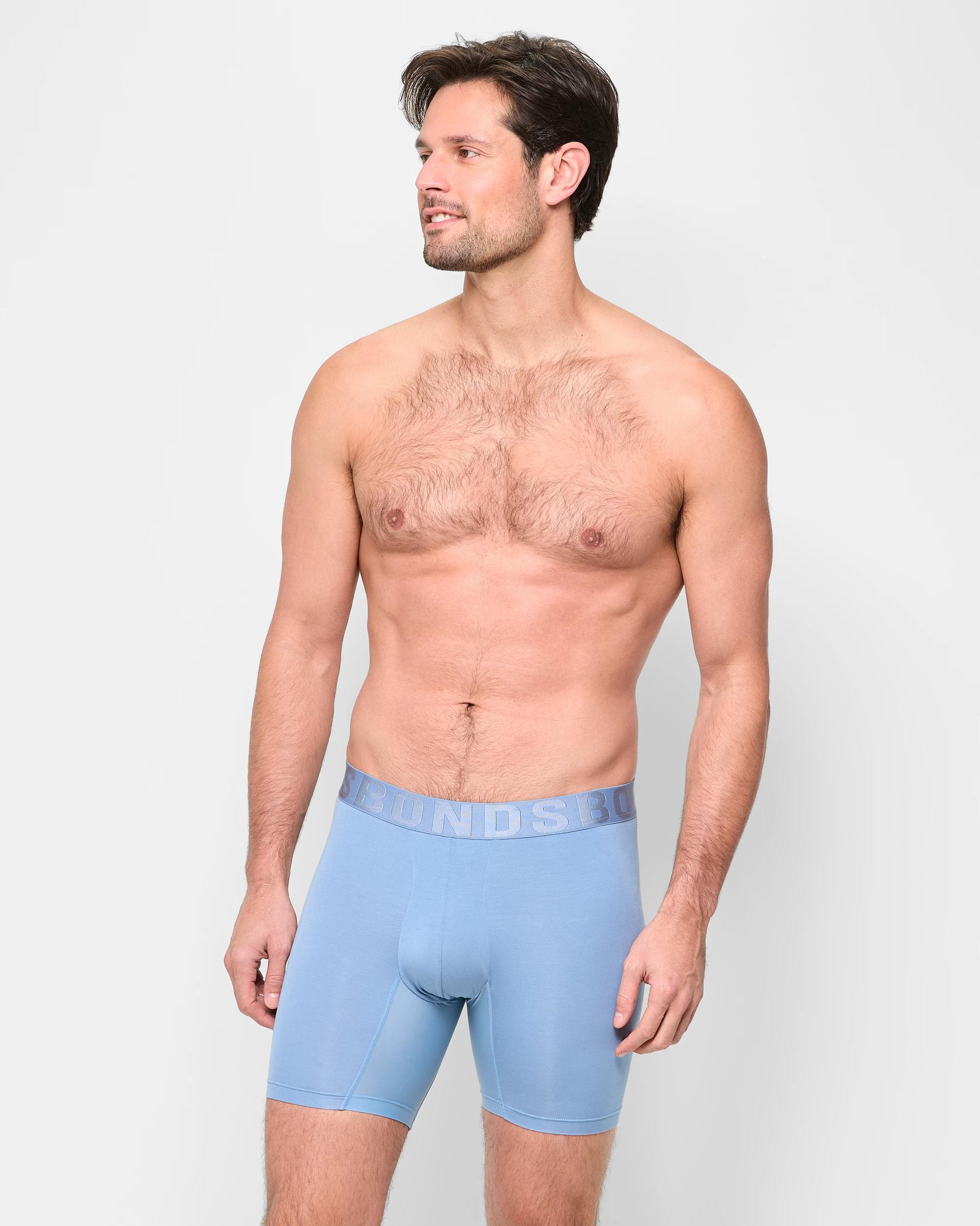 2 Mens Chafe Off Trunks - Bonds SMOKEY BLUE, 2 of 3