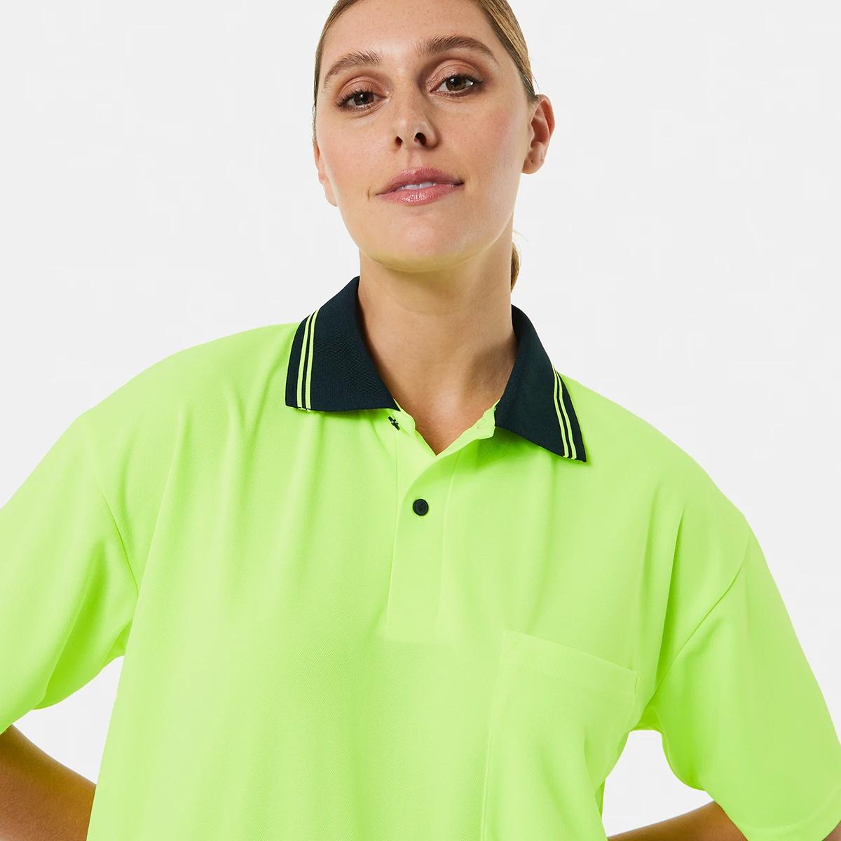 8 Workwear Hi-Visibility Short Sleeve Polo Shirt Yellow, 8 of 10