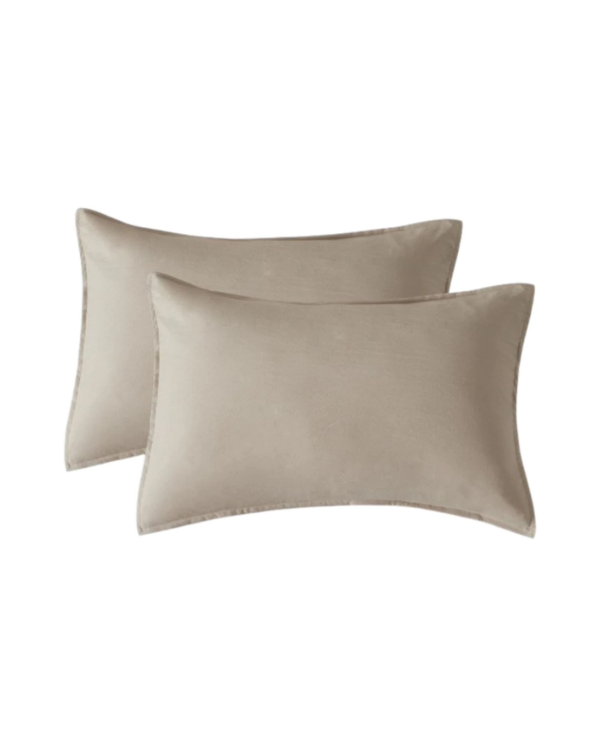 1 CleverPolly 2-Pack Vintage Washed Microfibre King Pillowcases - Linen, 1 of 3