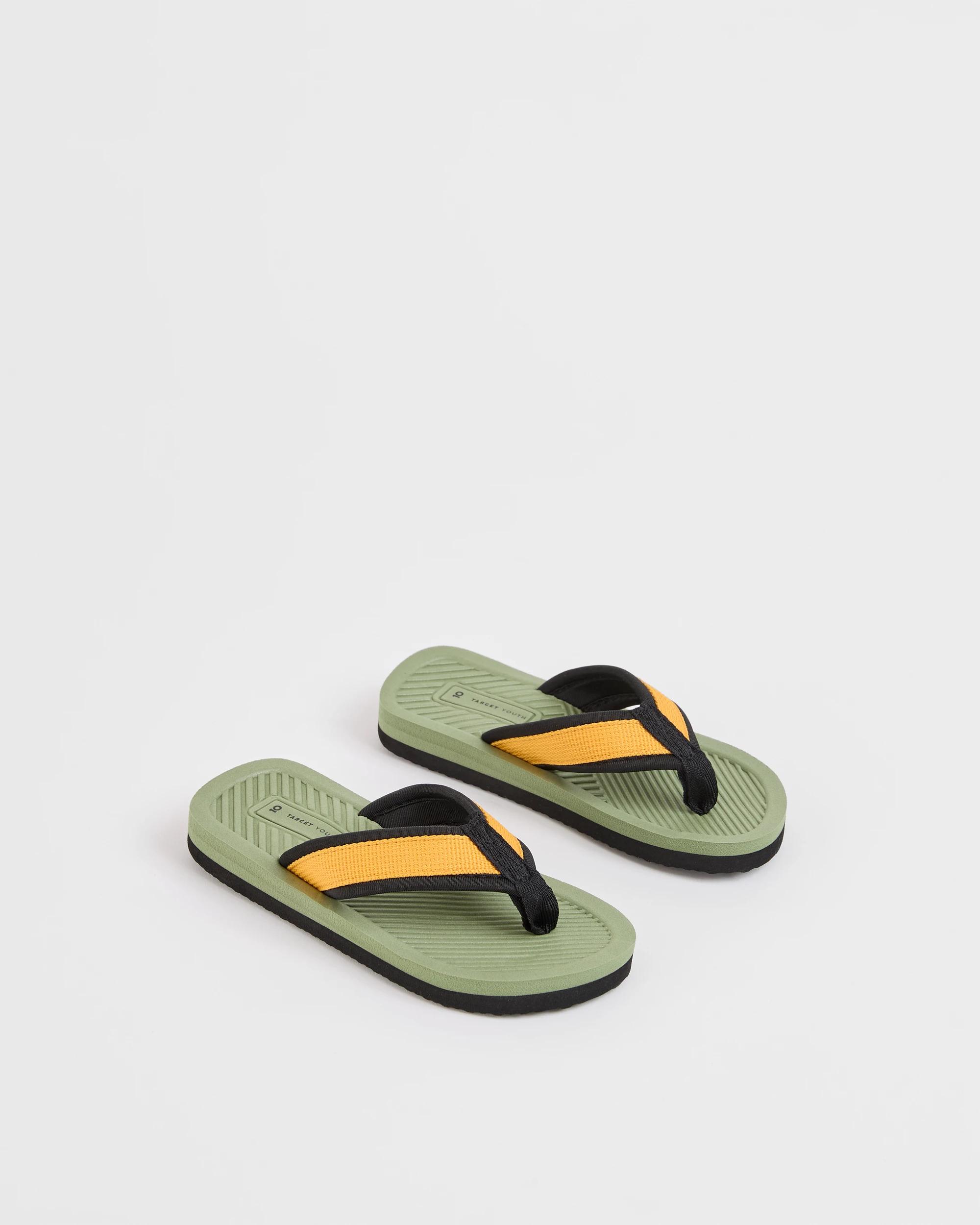 2 Target Youth Colourblock Thongs KHAKI, 2 of 3