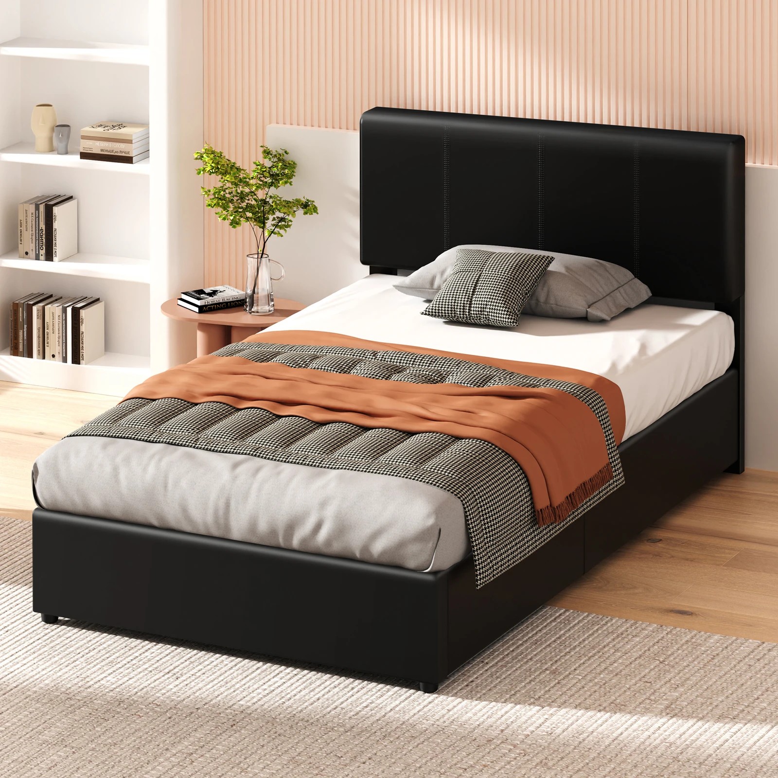 7 Alfordson Bed Frame King Single Gas Lift Storage Adjustable Headboard Luria - Black, 7 of 9