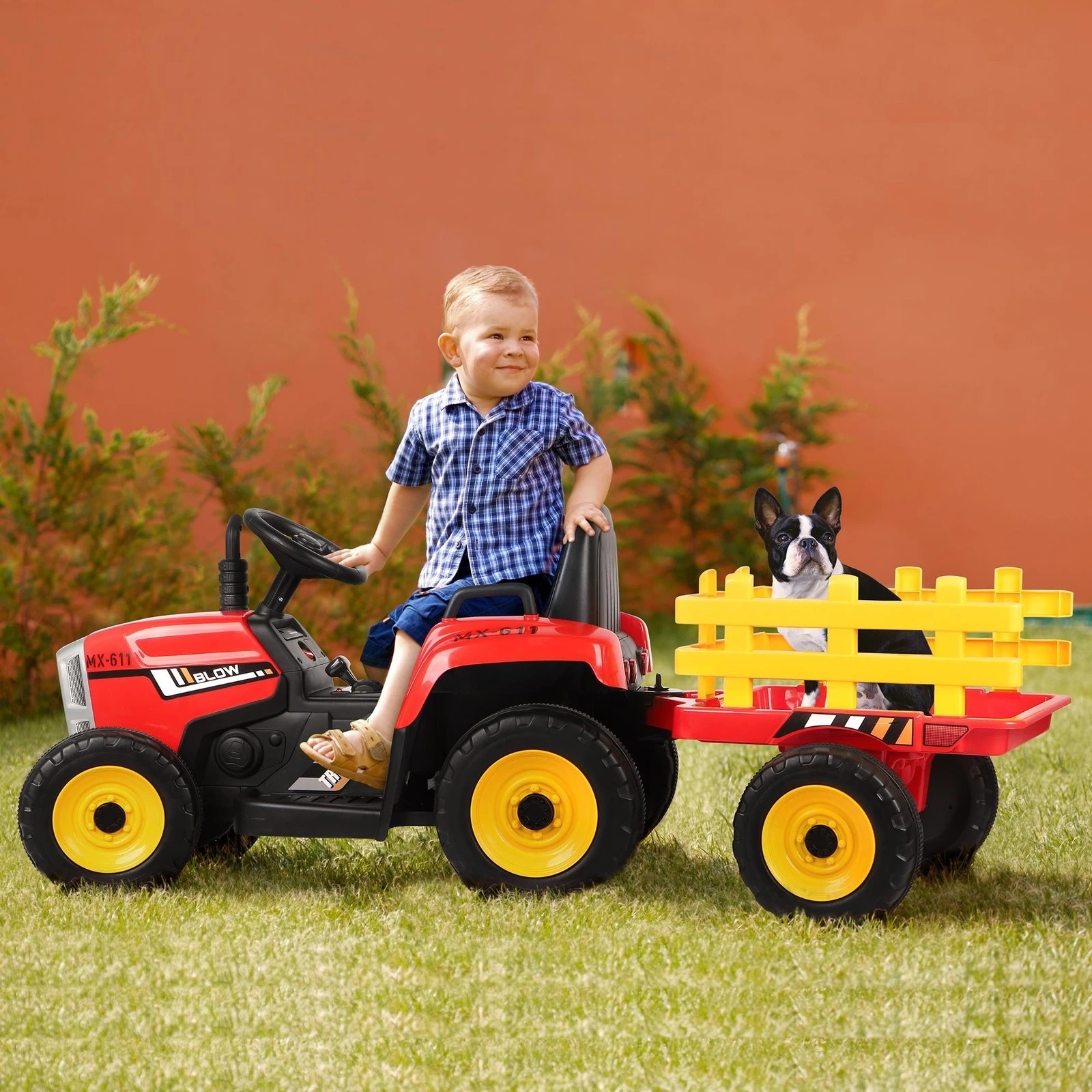 4 Alfordson Kids Ride On Car Tractor 12V Electric Toy Vehicle Child Toddlers - Red, 4 of 10