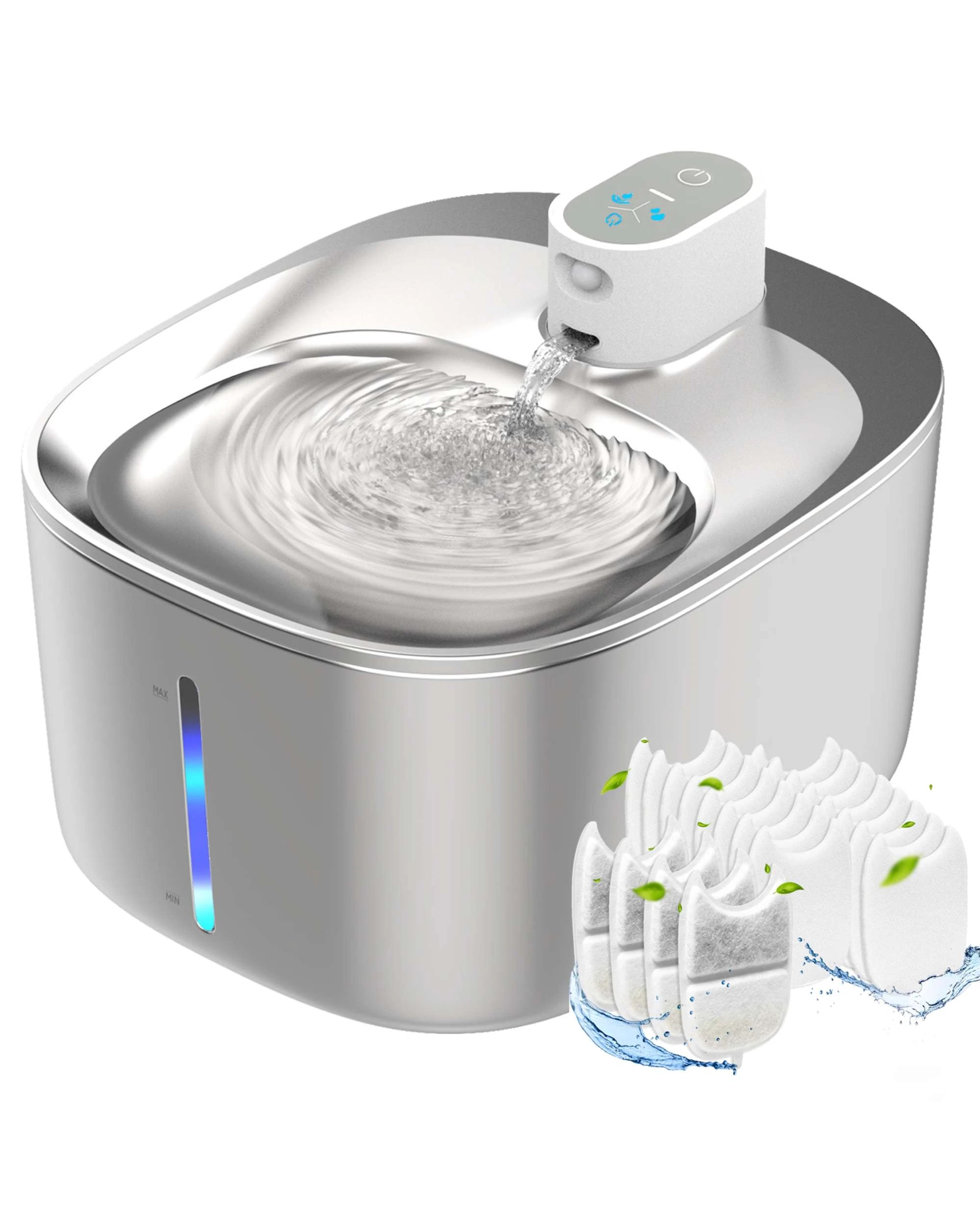 1 Advwin 4L Pet Water Fountain + 4x Filter Replacement, 1 of 6