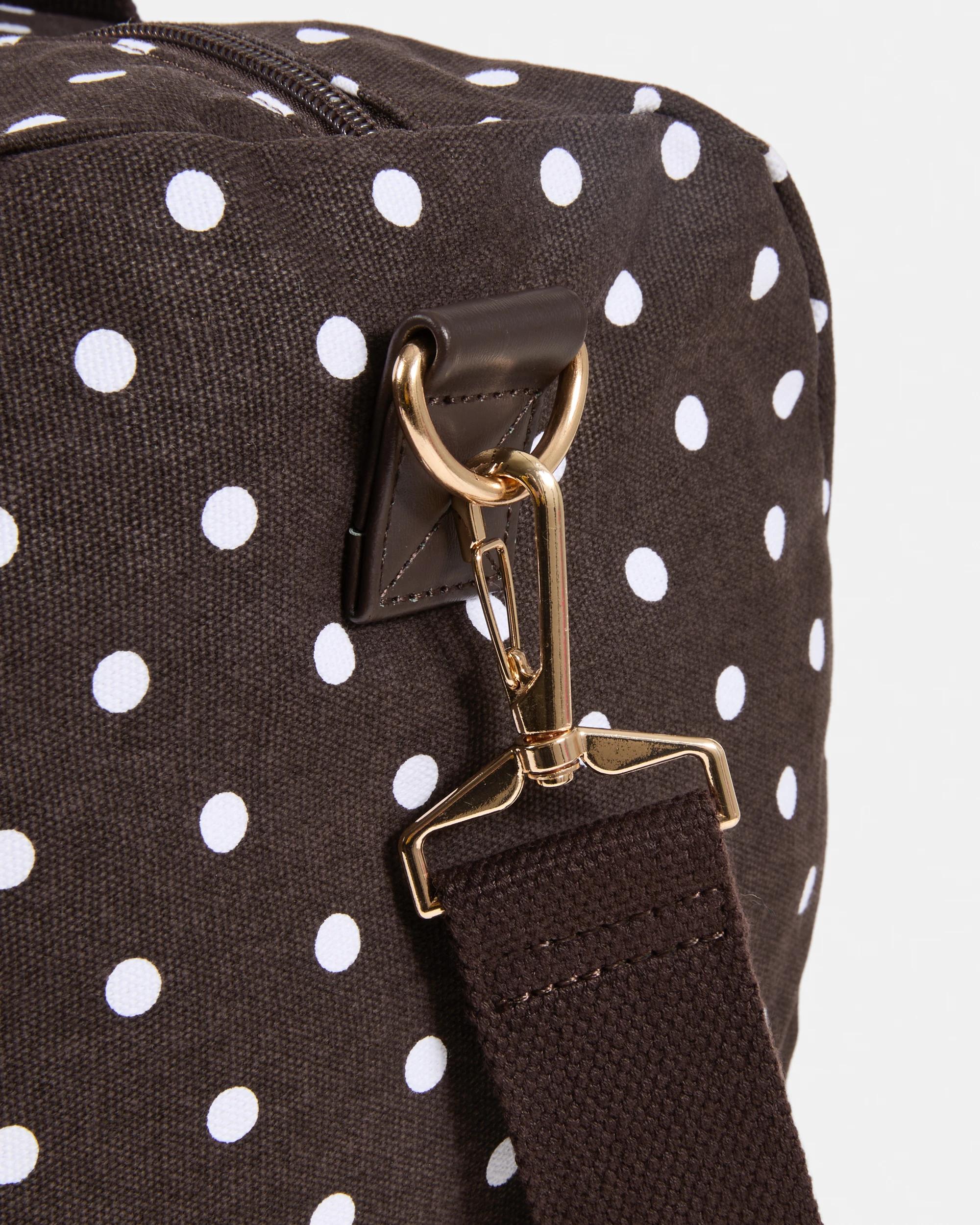 4 Canvas Weekender Bag Choc Spot, 4 of 6