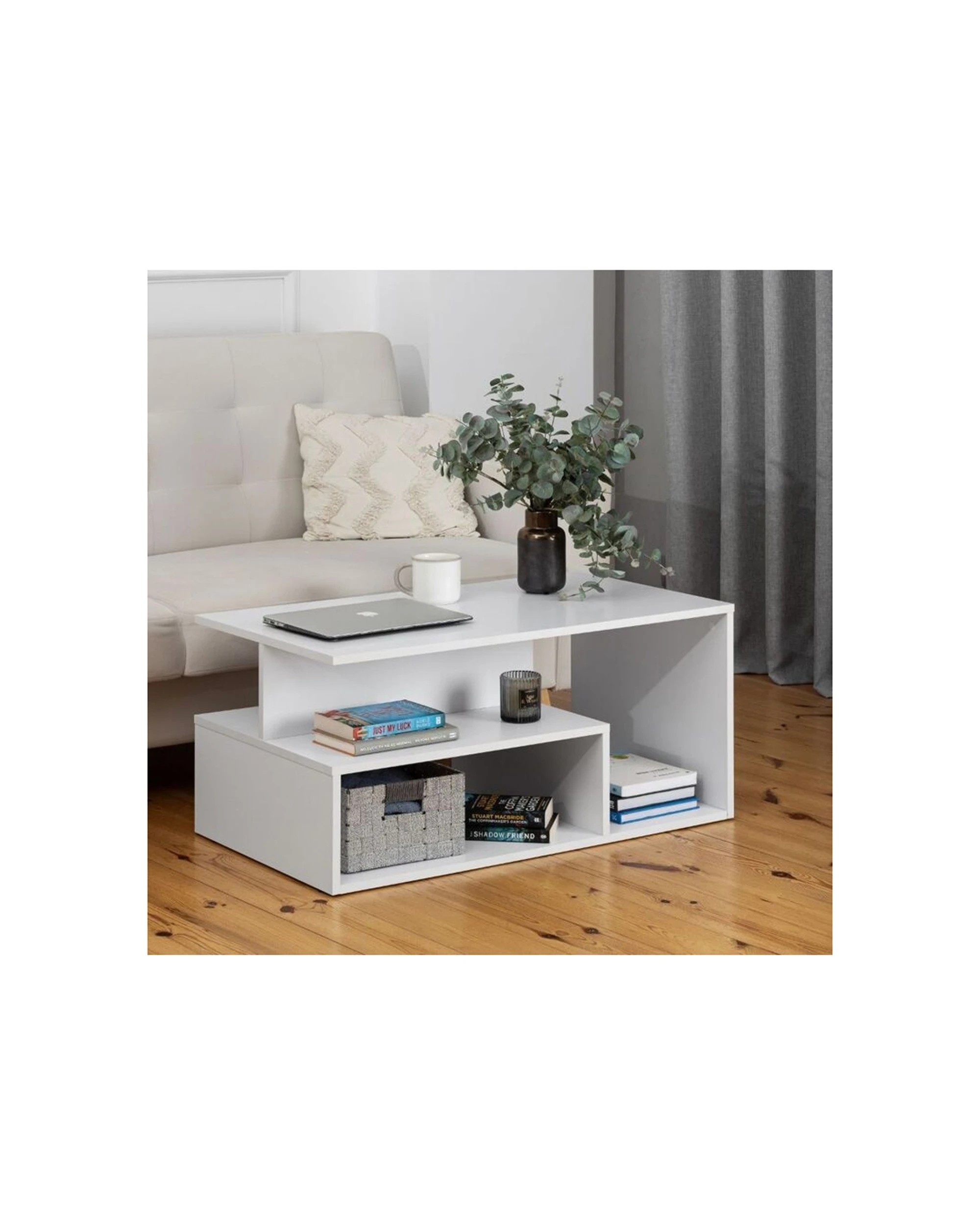 4 European Cabinetry Valencia Decorative Furniture Coffee Table Oak - White, 4 of 5