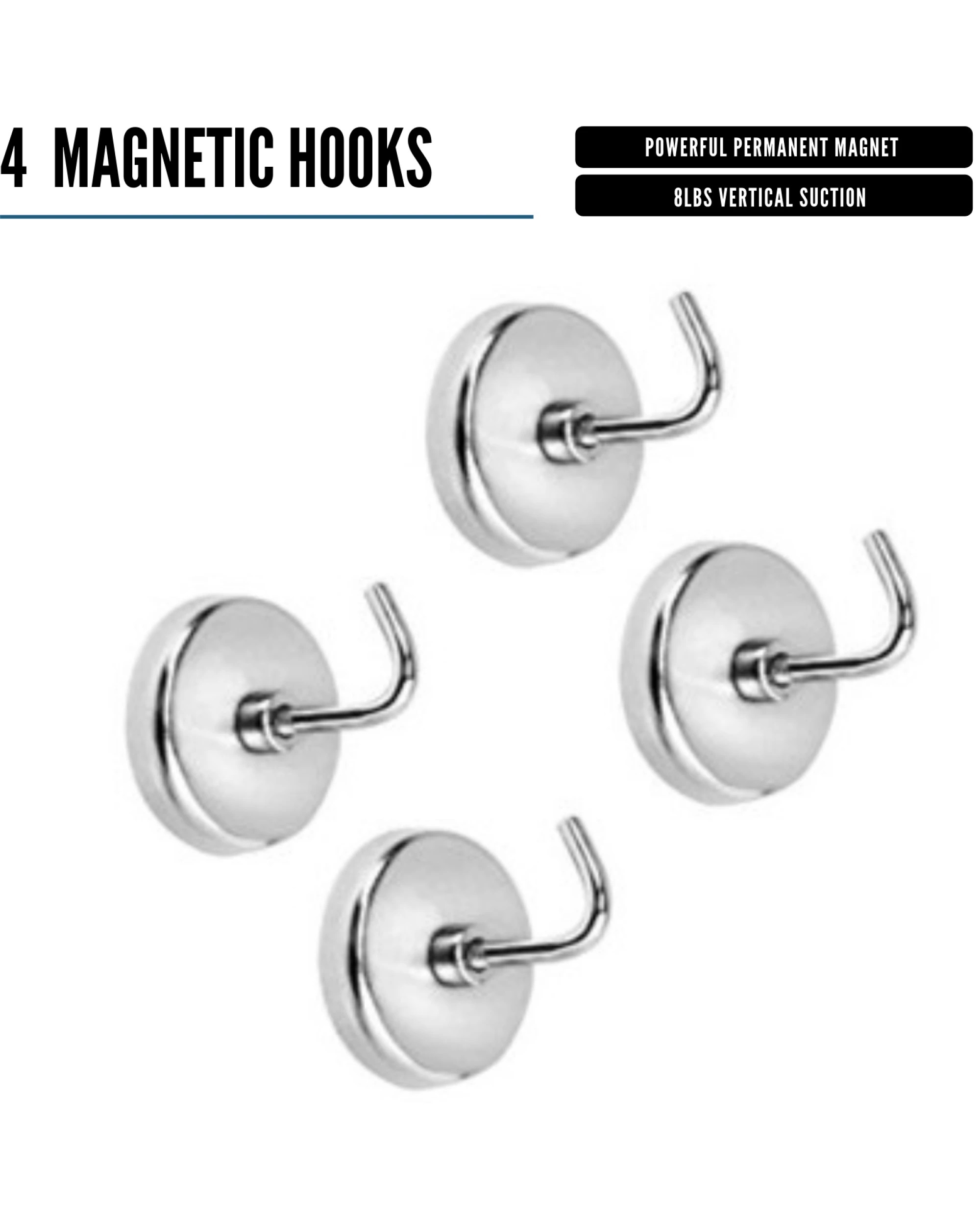 2 BR Home Heavy Duty Neodymium Magnetic Hook Hanger with 3.7kg Capacity, 2 of 3