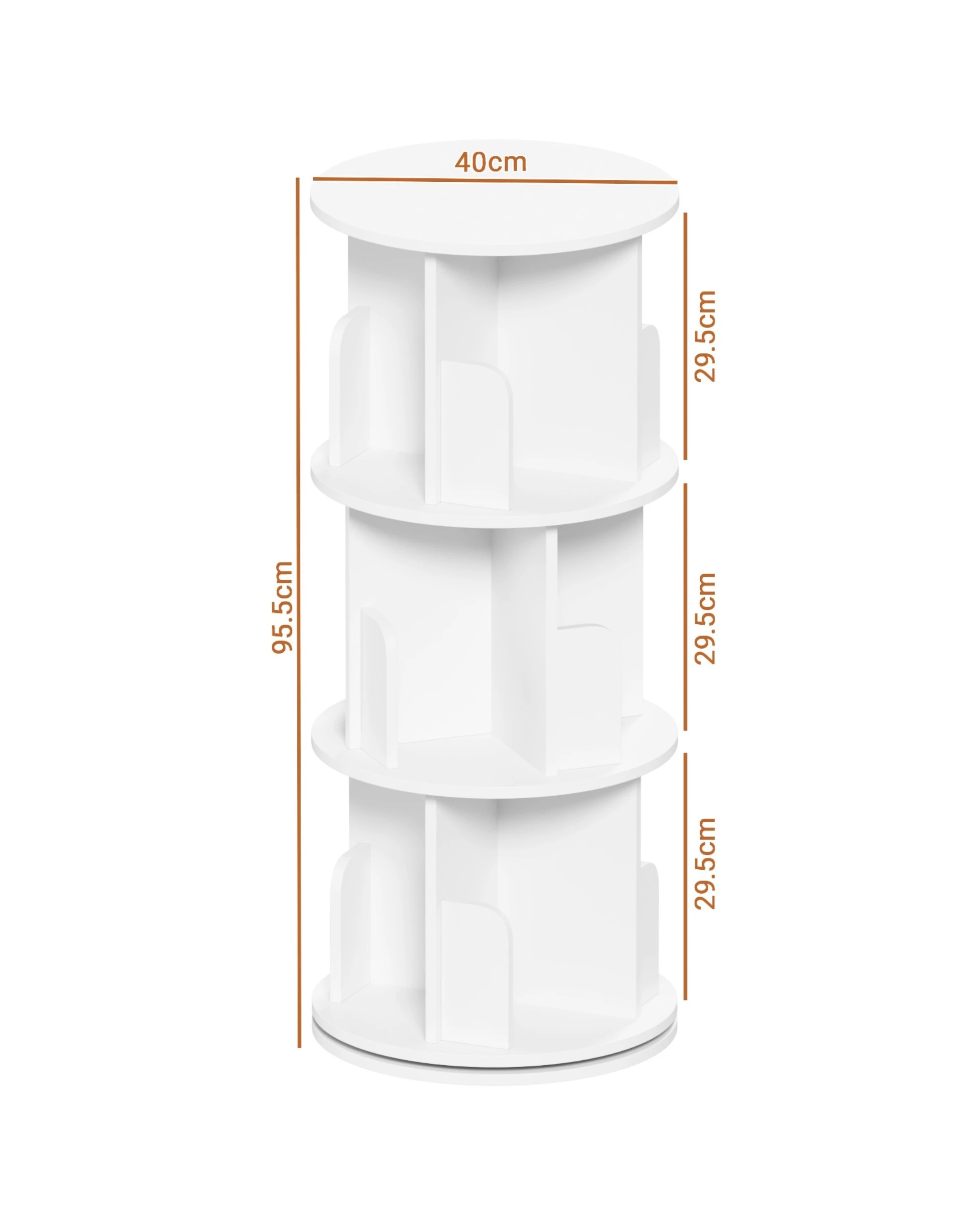 2 Ufurniture 3 Tier Rotating Bookshelf Corner Standing Wooden Bookcase - White, 2 of 5