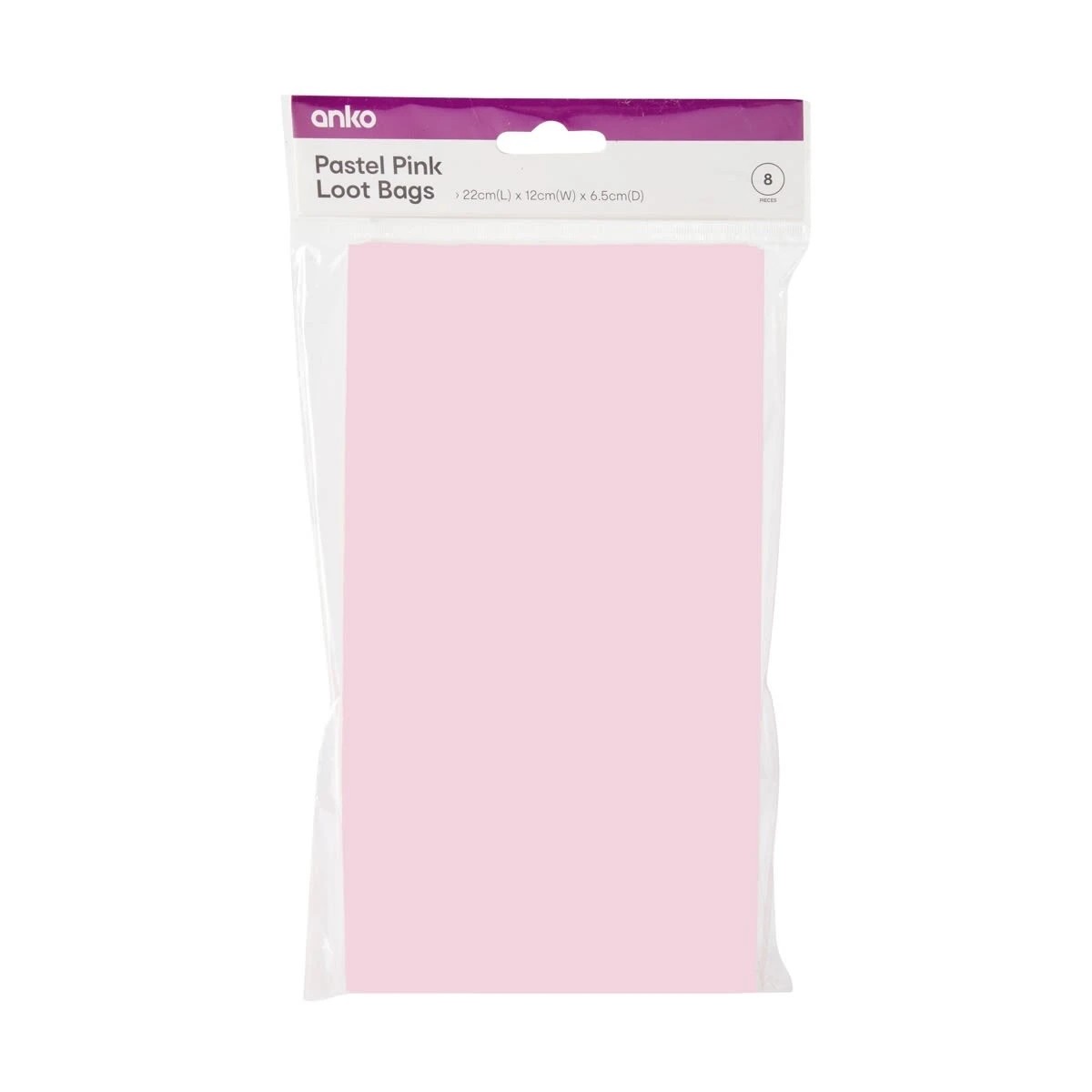 6 8 Piece Pastel Loot Bags - Pink, 6 of 6