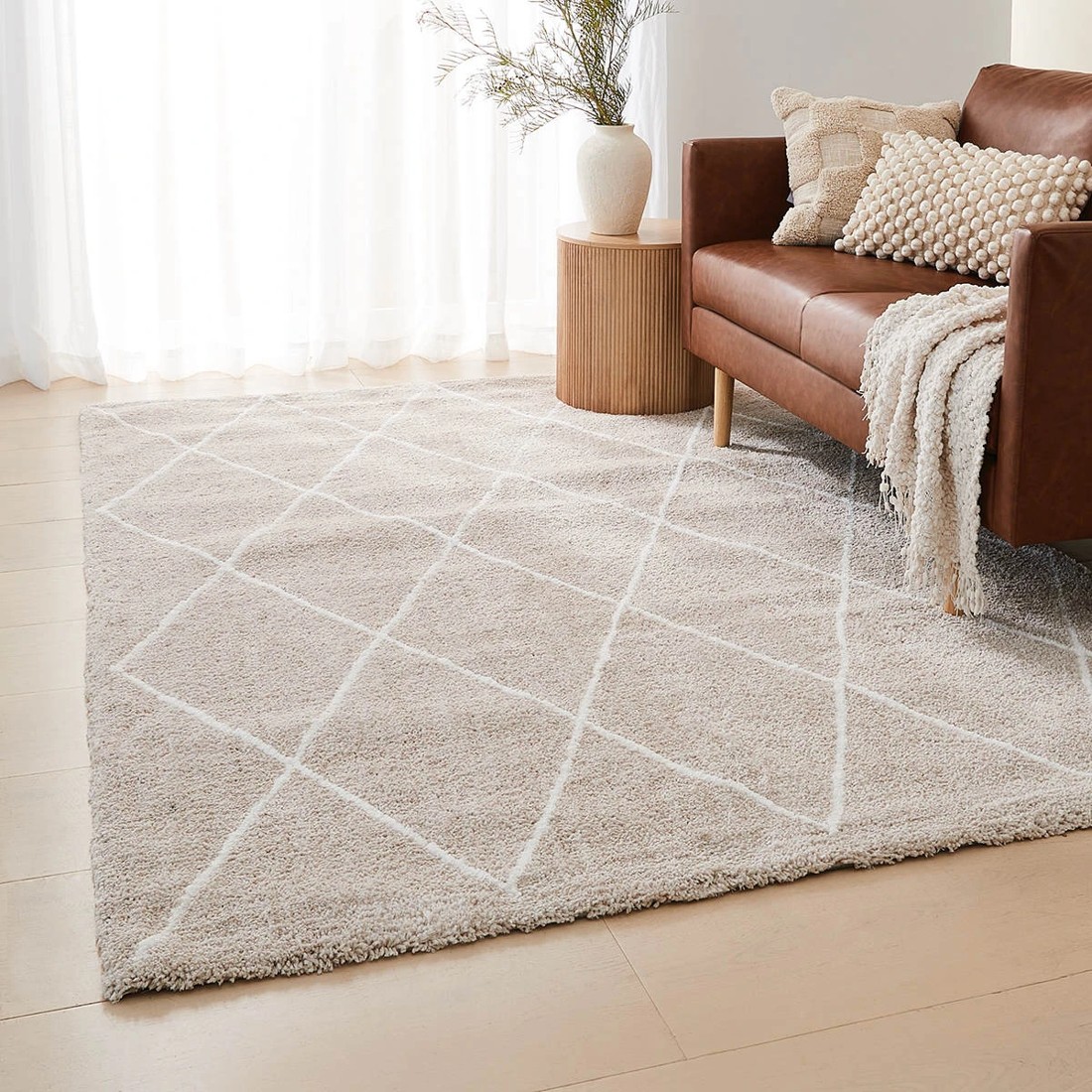 1 Trellis Rug - Natural, Large - 235cm x 160cm, 1 of 6