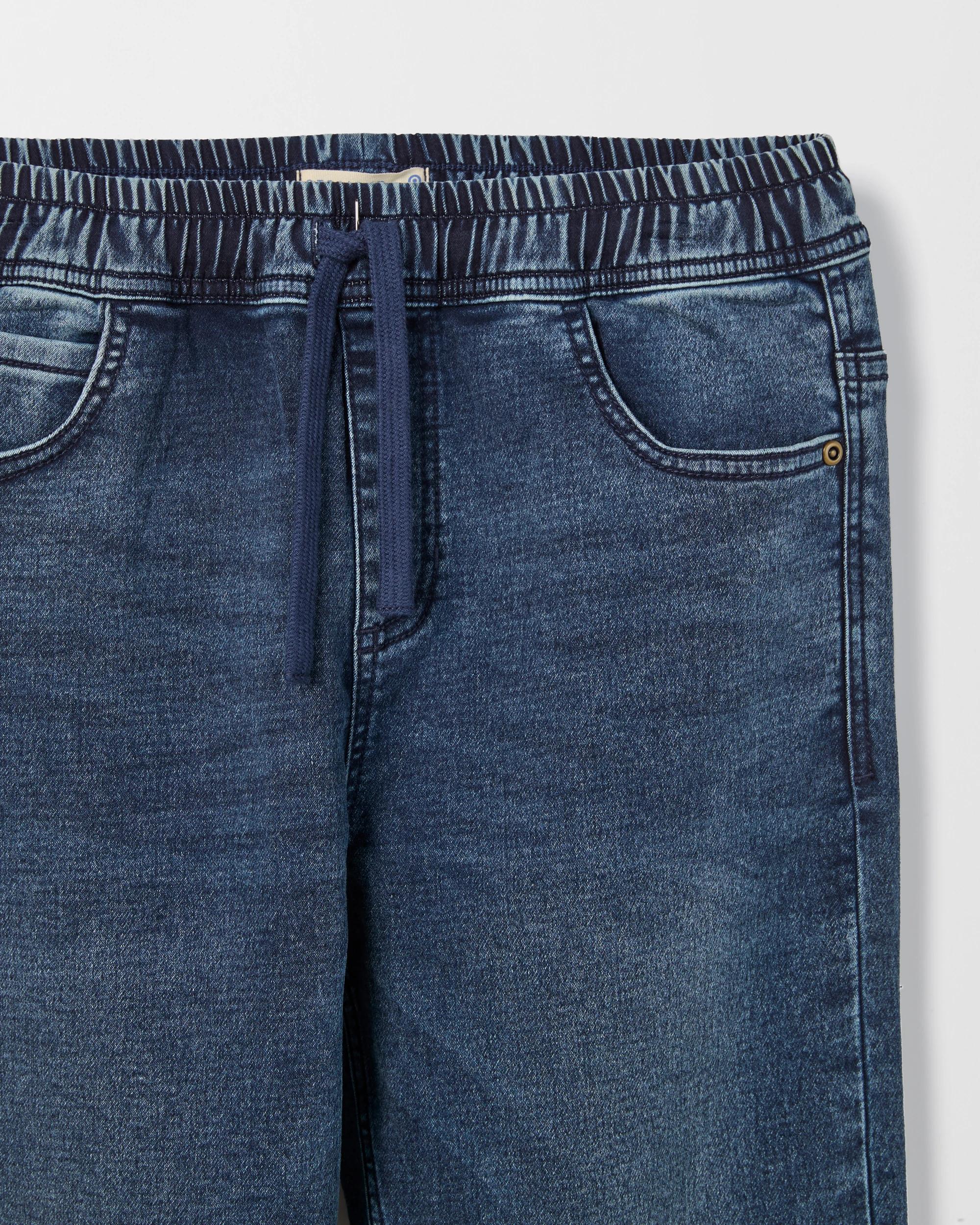 5 Target Kids Elastic Waistband Straight Fit Denim Jeans NAVY WASH, 5 of 5