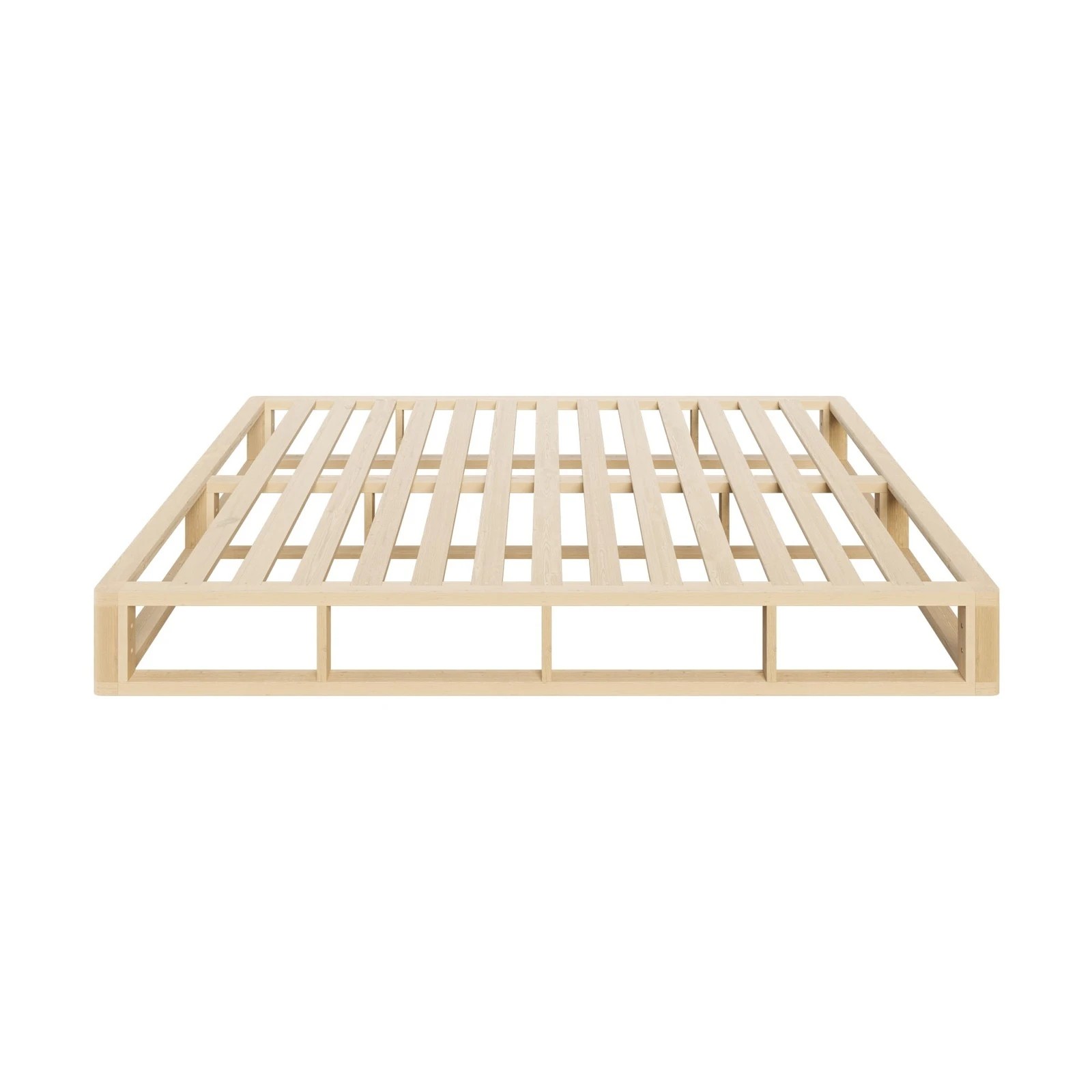 7 Oikiture Bed Frame King Single Wooden Bed Base Platform Cage-like Base
 - Natural, 7 of 10