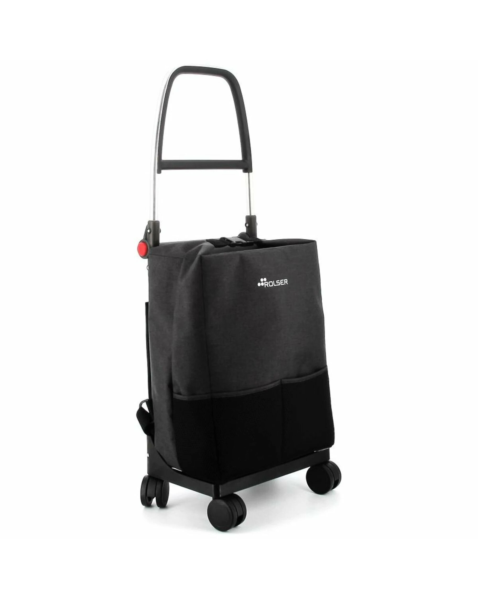 1 Rolser One Tweed TShop Foldable 4 Wheel Swivelling Trolley Black, 1 of 5