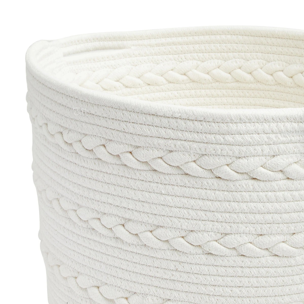 6 Round Braid Rope Basket - White, 6 of 7