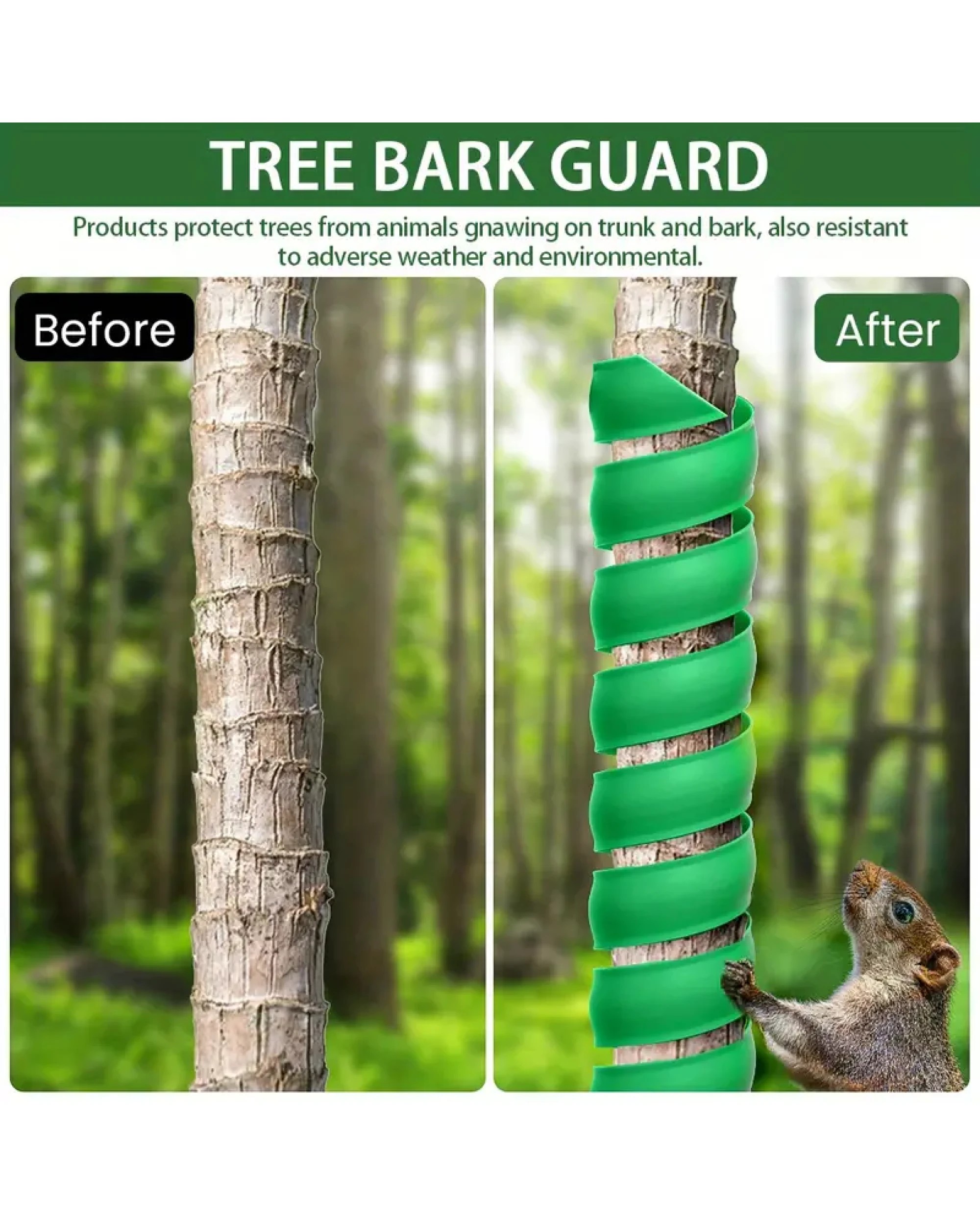 5 Br Home 4x Tree Trunk Protector Plastic Spiral Tree Guards Tubes For Saplings & Plants, 5 of 8