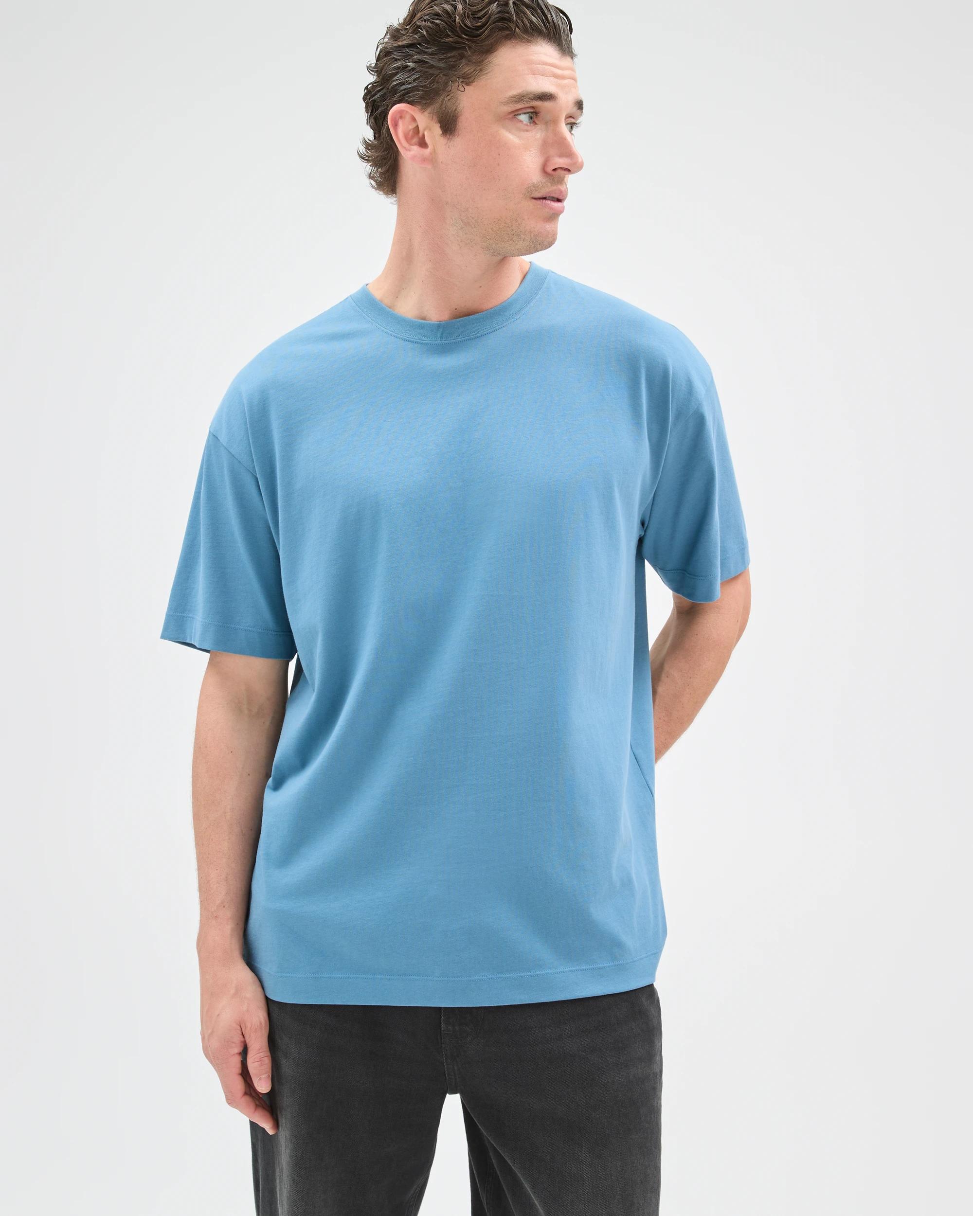 1 Target Man Australian Cotton Relaxed T-Shirt AGEAN BLUE, 1 of 6