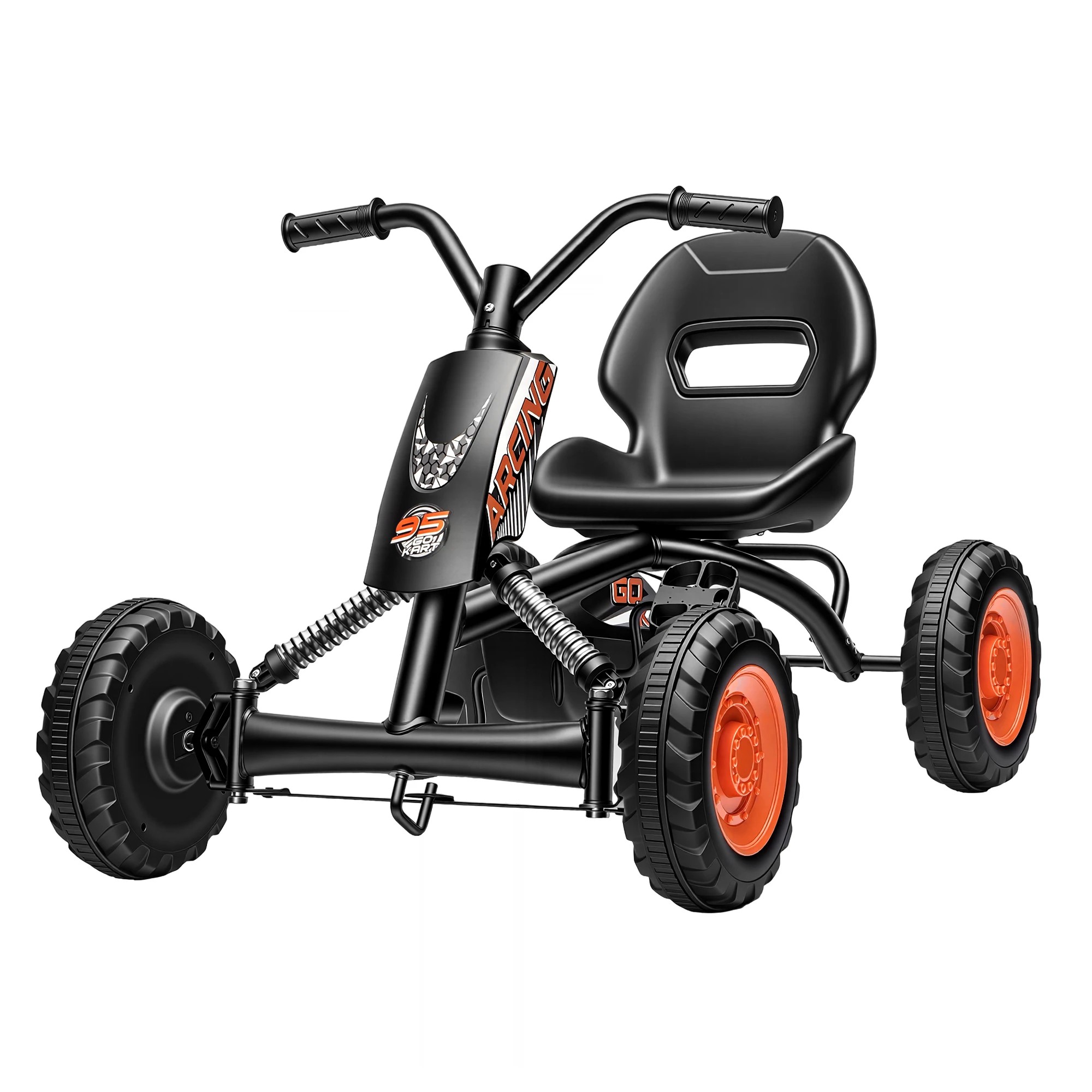 1 Rigo Pedal Go Kart Kids with Plastic Wheels Forward Reverse 84cm - Black, 1 of 9