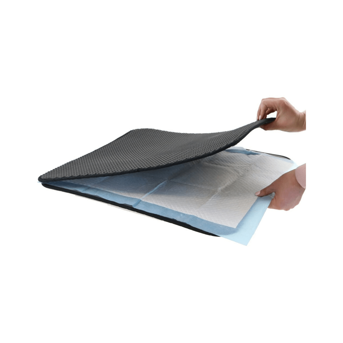 4 Paws And Claws 58cm Waterproof Dual Layer Cat Litter Trap Mat Black Pet Hygiene Mat
 - Black, 4 of 5