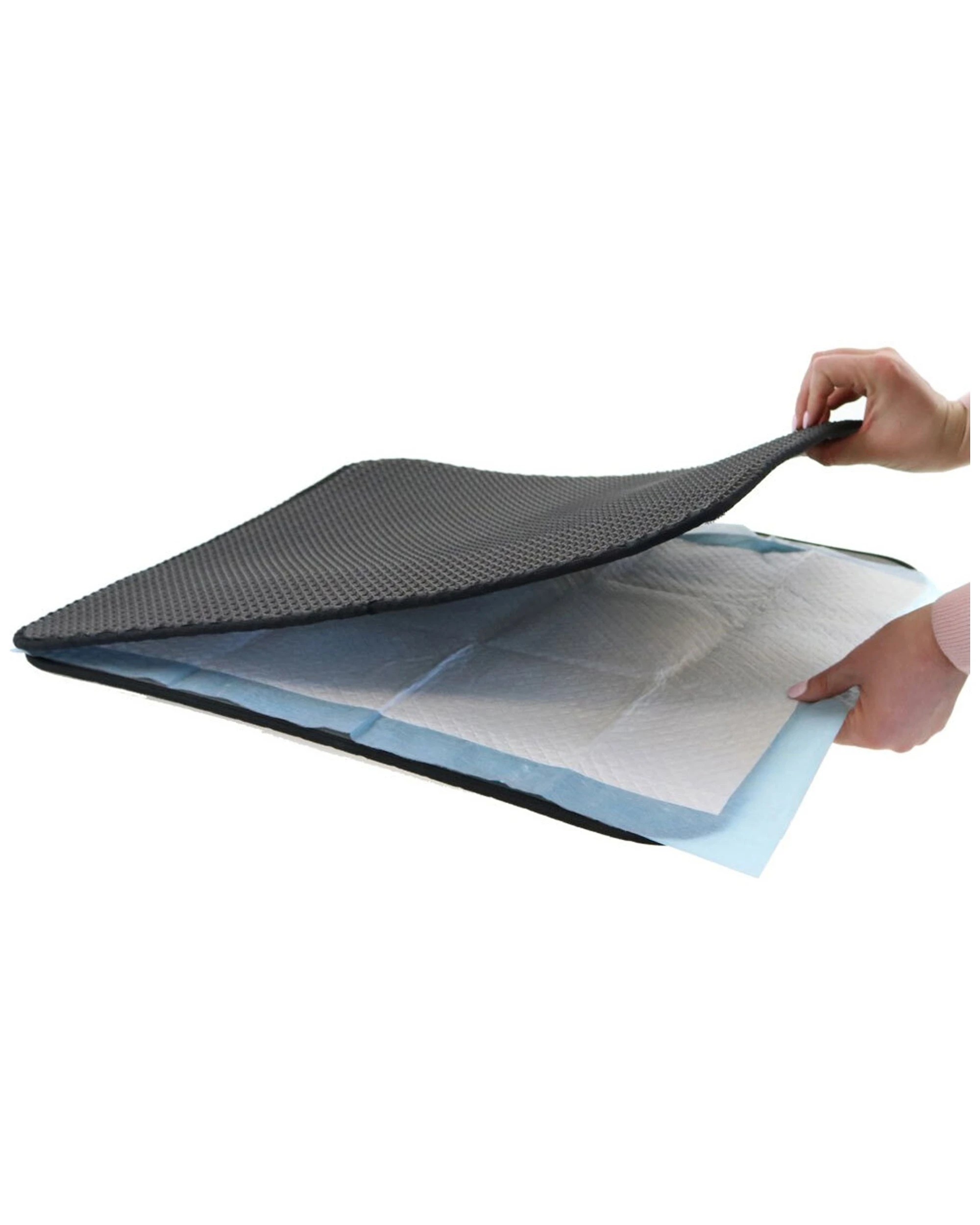 4 Paws And Claws 58cm Waterproof Dual Layer Cat Litter Trap Mat Black Pet Hygiene Mat
 - Black, 4 of 5