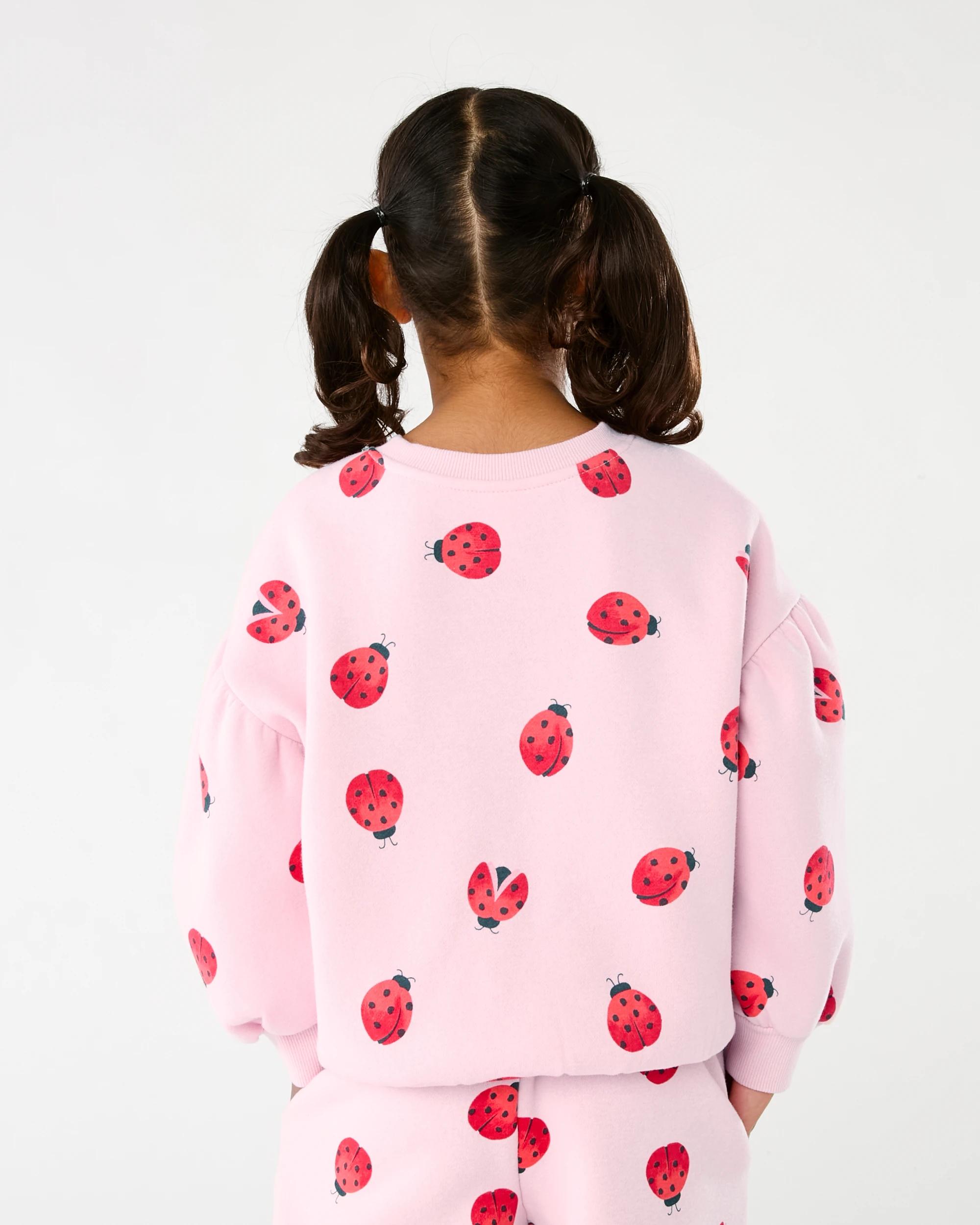 2 Oversized All Over Print Crew Neck Sweatshirt Pnk Bug, 2 of 7