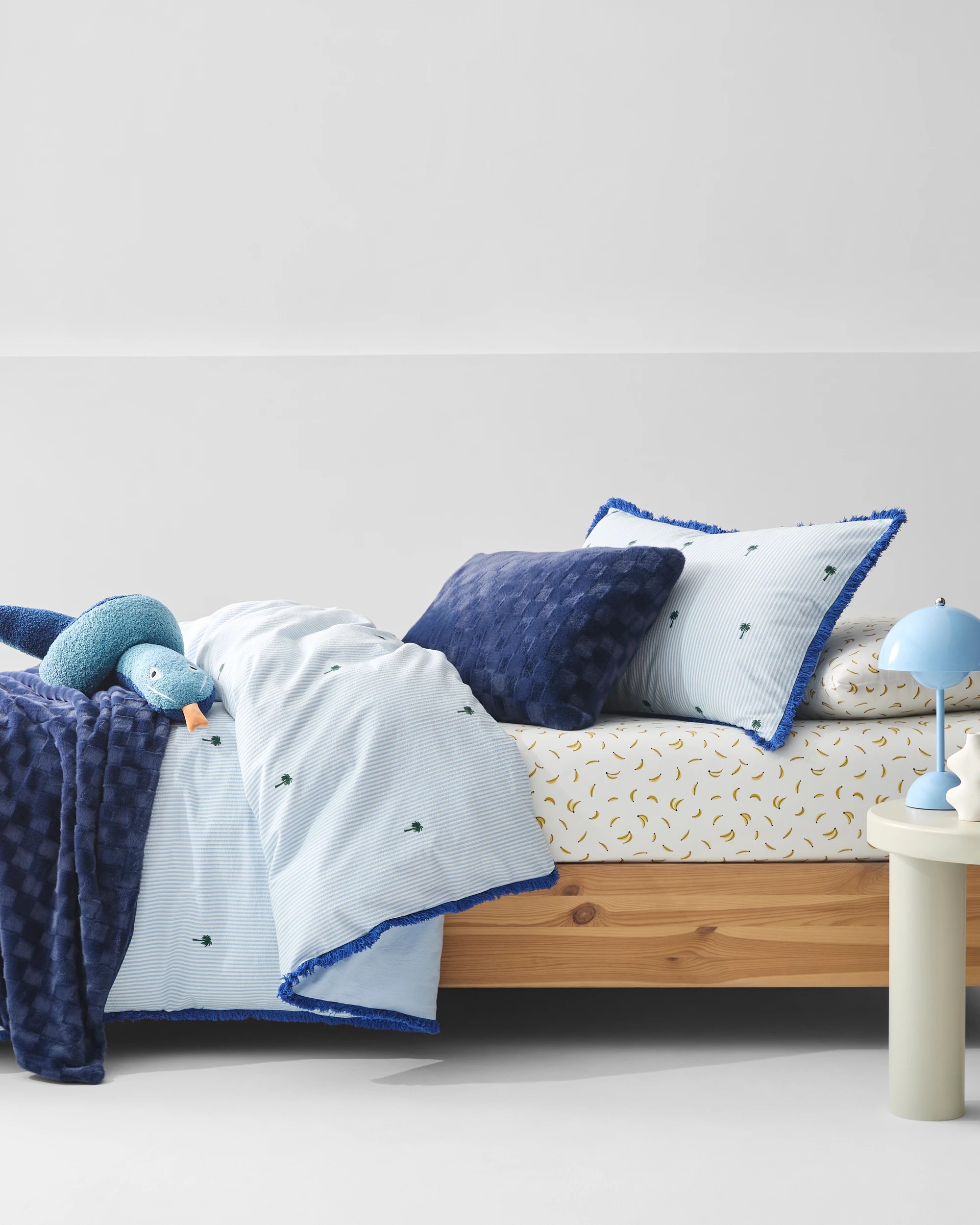 2 Target Bailey Embroidered Palm Cotton Quilt Cover Set - Double Bed - Blue, 2 of 7