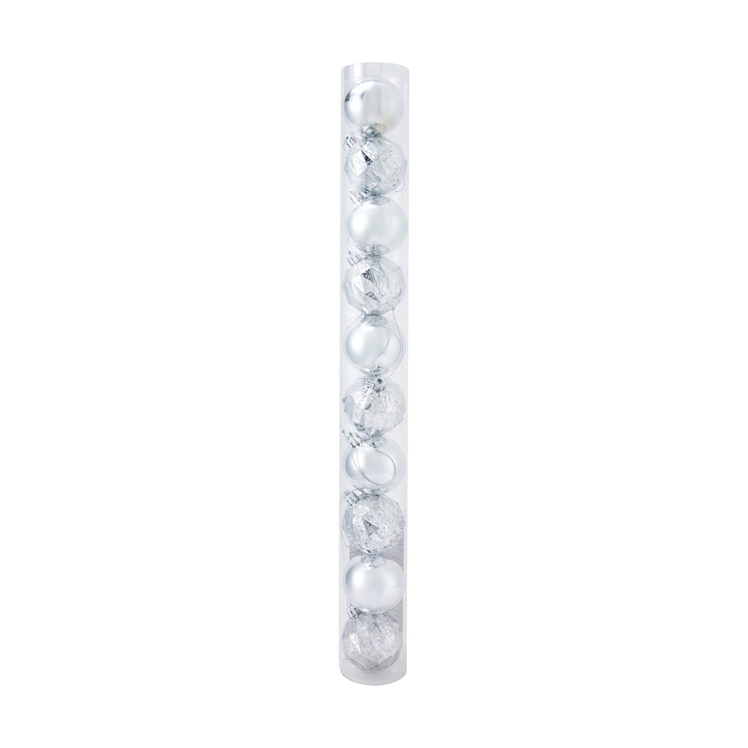 1 10 Pack 6cm Silver Baubles, 1 of 6
