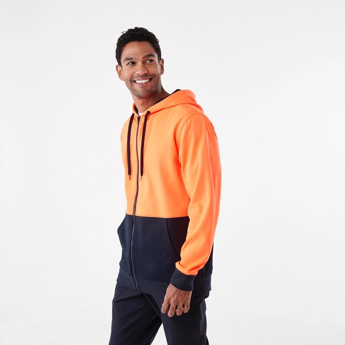 3 Hi-Visibility Zip Through Hoodie Orange, 3 of 7