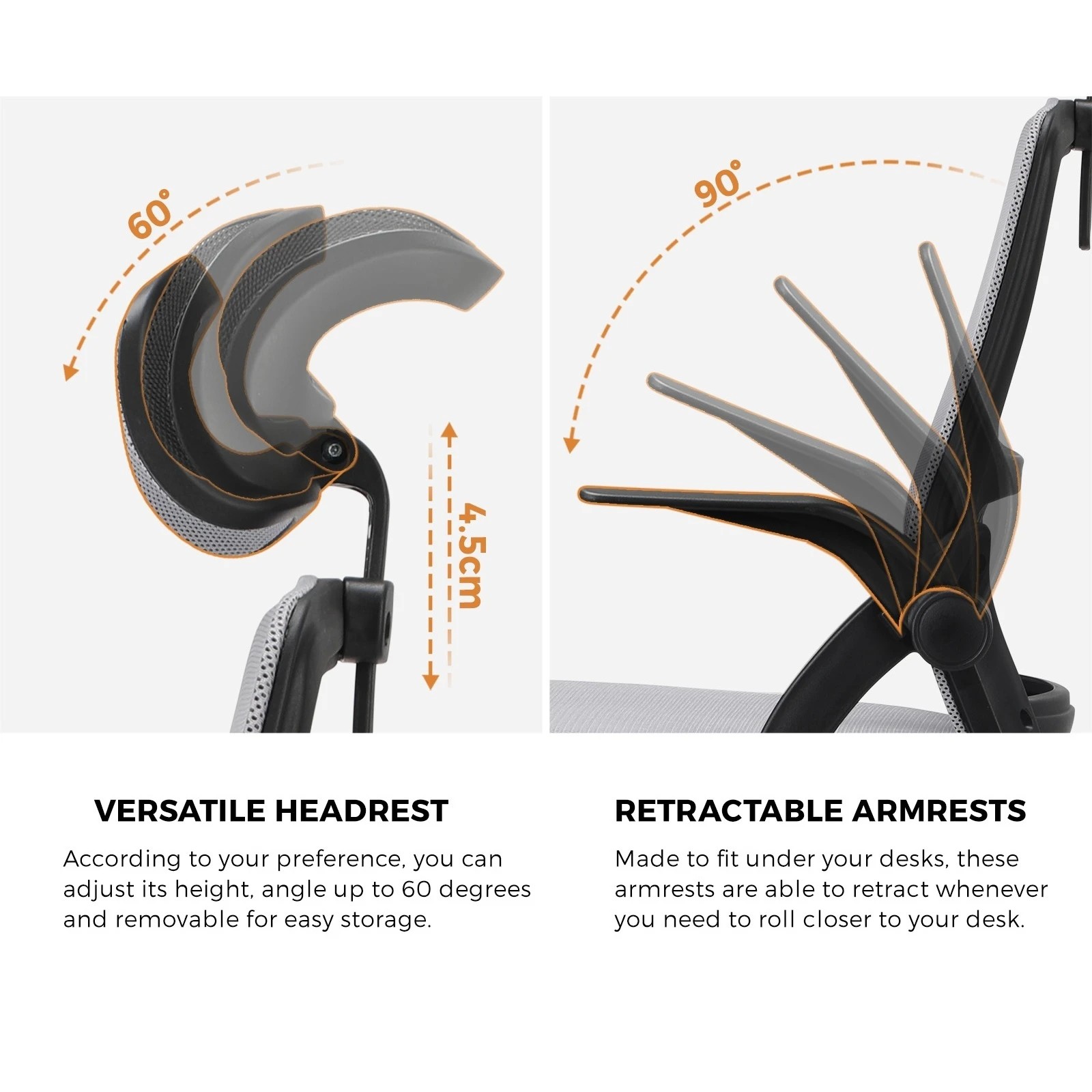 3 Oikiture Mesh Office Chair Fabric
 - Multi, 3 of 9