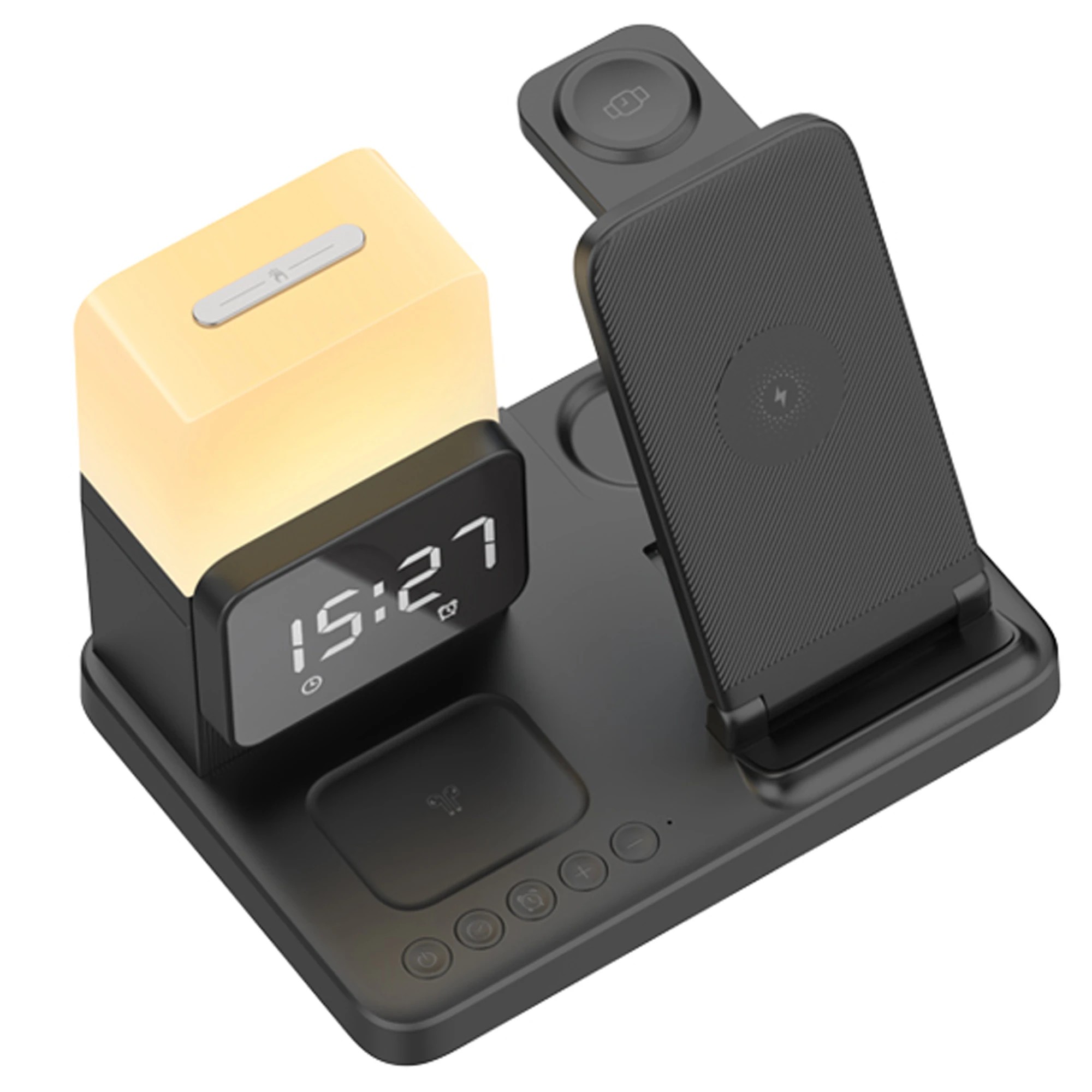 2 TODO Wireless Phone Charger Alarm Clock LED Lamp 15W Fast Charge Earphone Watch Charge, 2 of 6