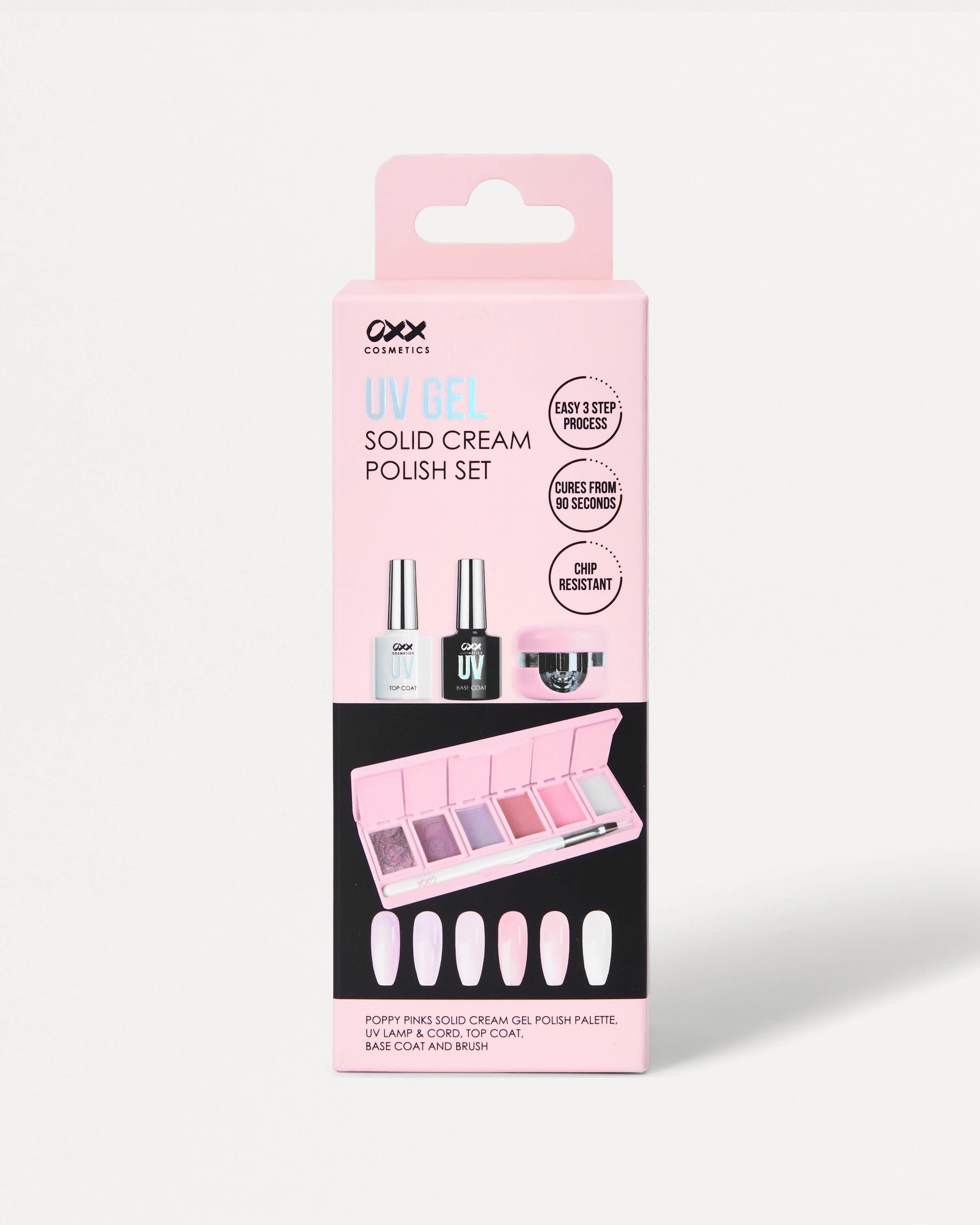 8 OXX Cosmetics UV Gel Solid Cream Polish Set - Poppy Pink, 8 of 9
