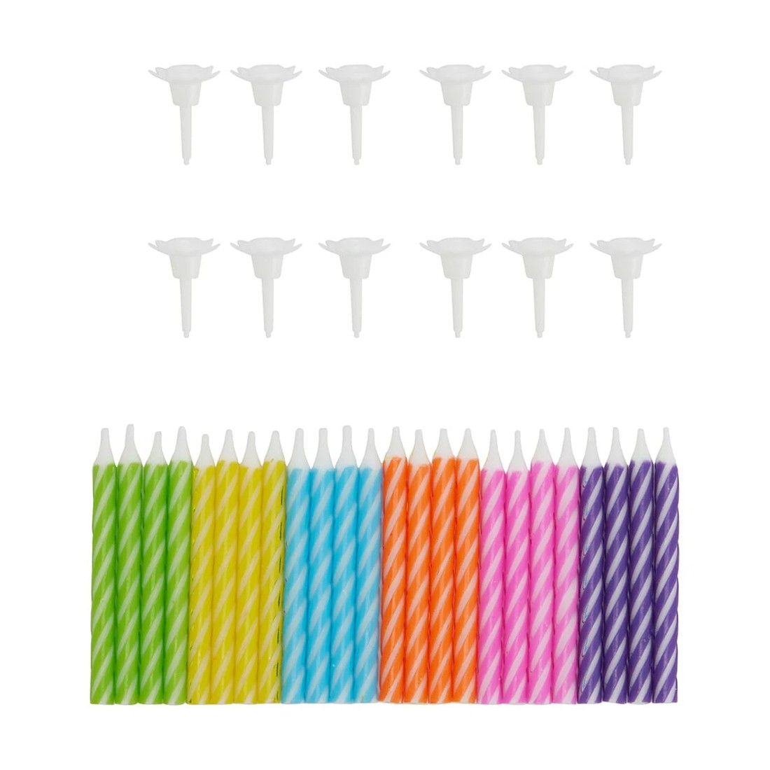 2 24 Pack Striped Candles, 2 of 8