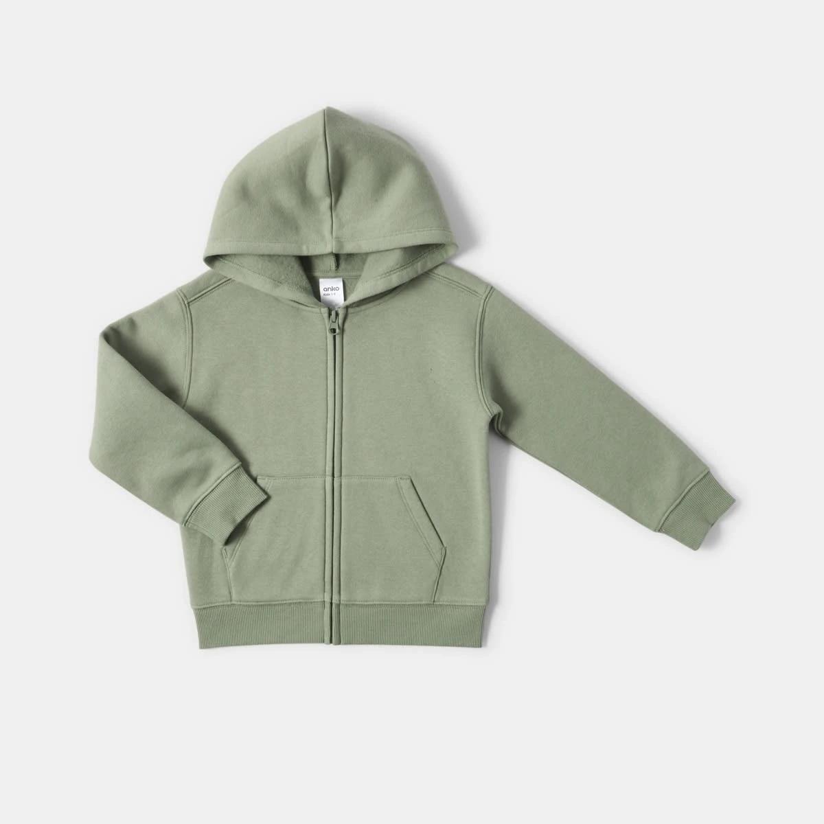 9 Plain Zip Through Hoodie Sea Spray, 9 of 10