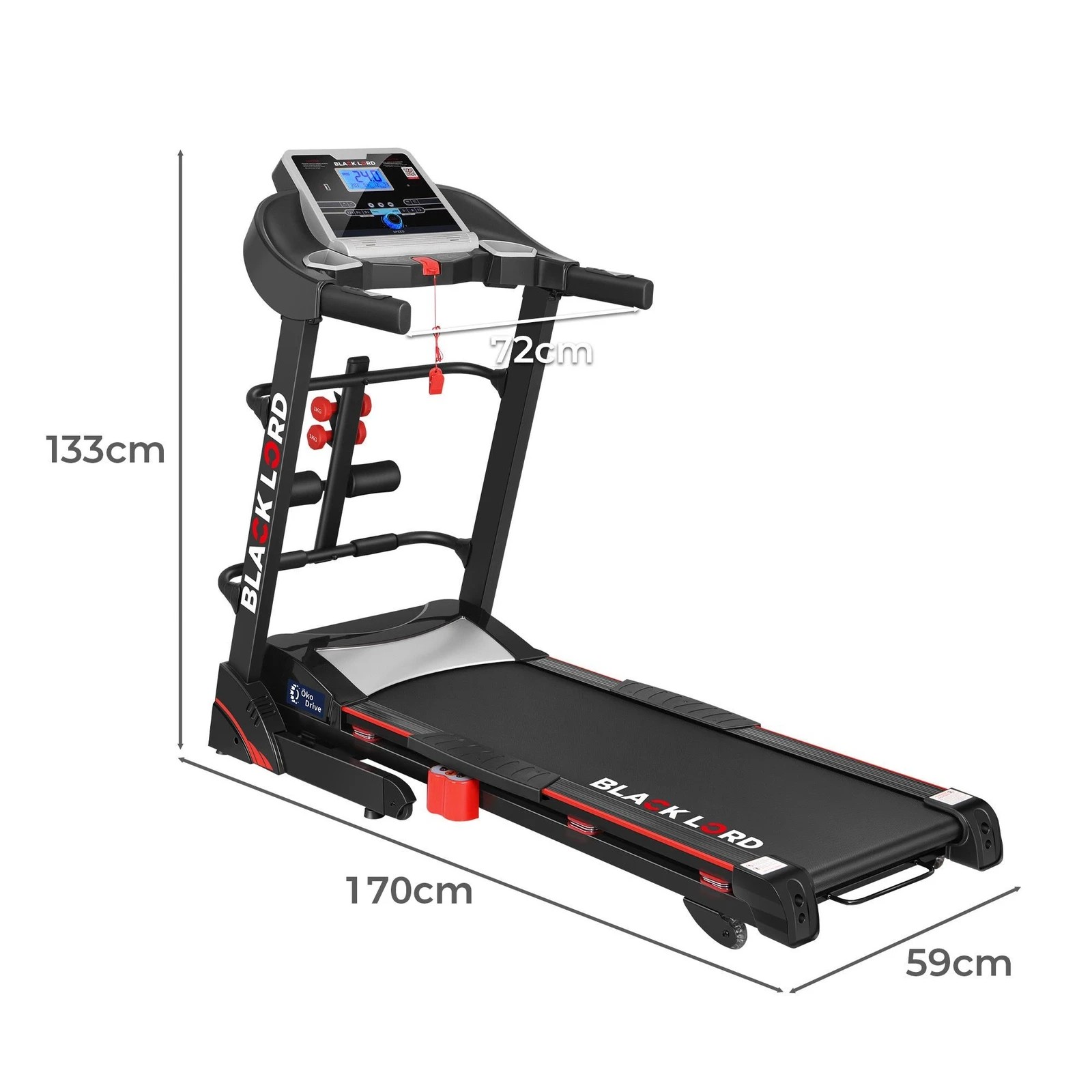 8 Black Lord Treadmill Electric Auto Incline Home Gym Exercise Run Machine, 8 of 10