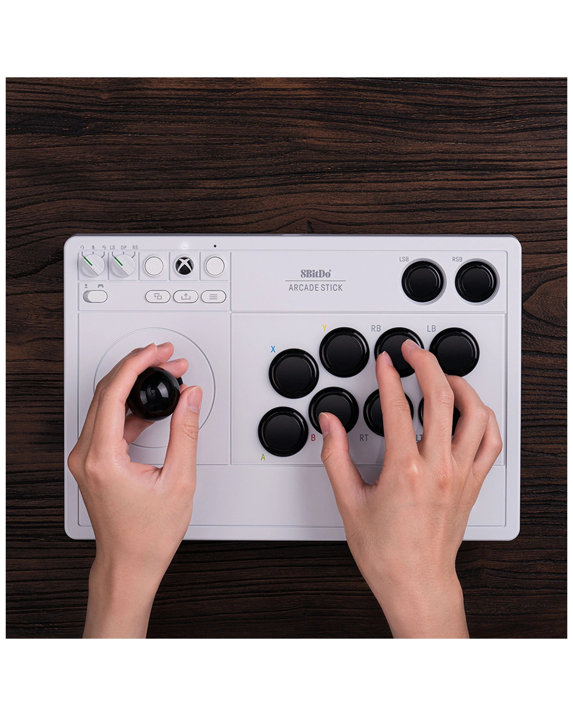 5 8bitdo Arcade Stick Wired Wireless Controller For Xbox Windows White Edition - White, 5 of 6